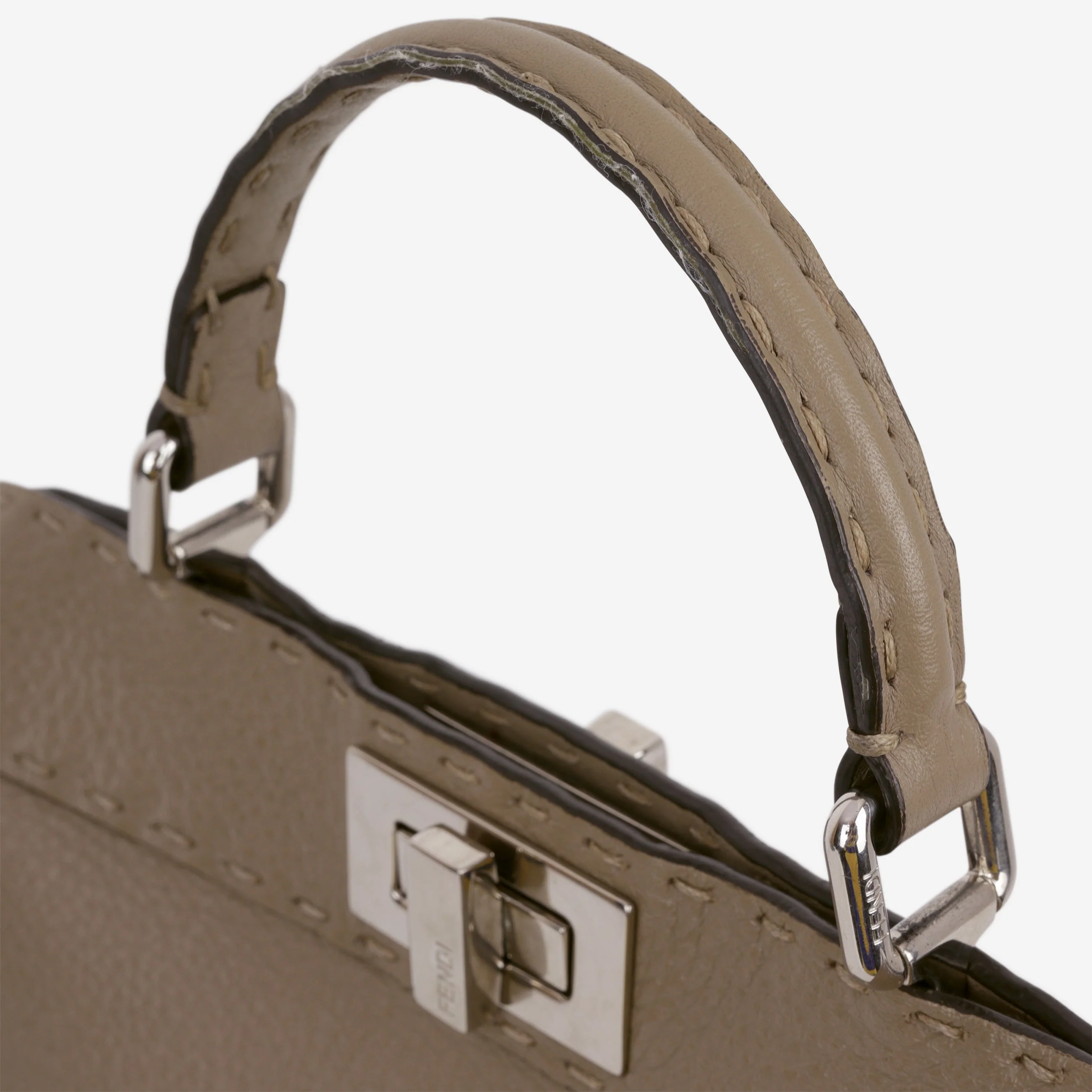 Fendi Small Peekaboo ISeeU - Taupe Taurillon | Silver Hardware - Image 11