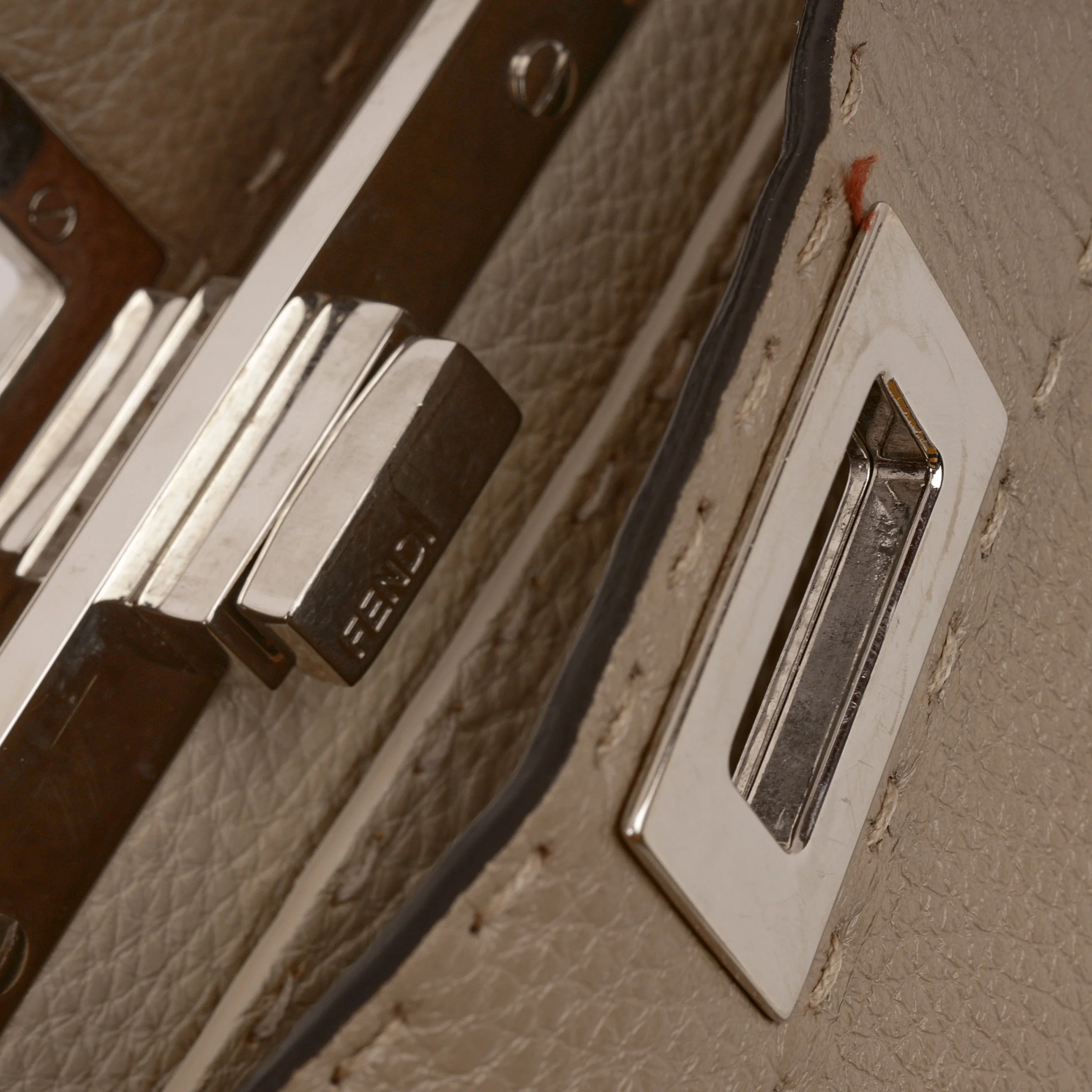 Fendi Small Peekaboo ISeeU - Taupe Taurillon | Silver Hardware - Image 12