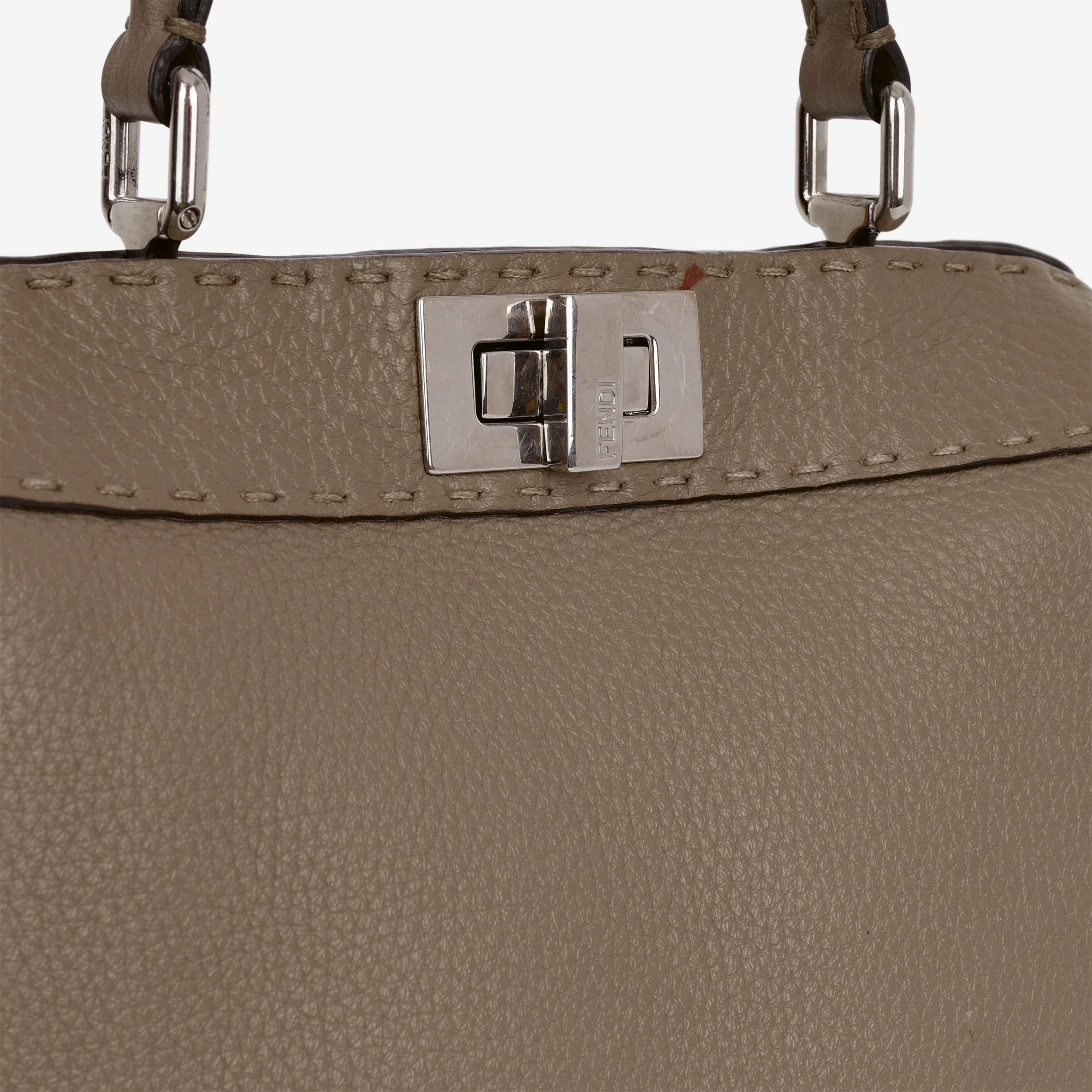 Fendi Small Peekaboo ISeeU - Taupe Taurillon | Silver Hardware - Image 13