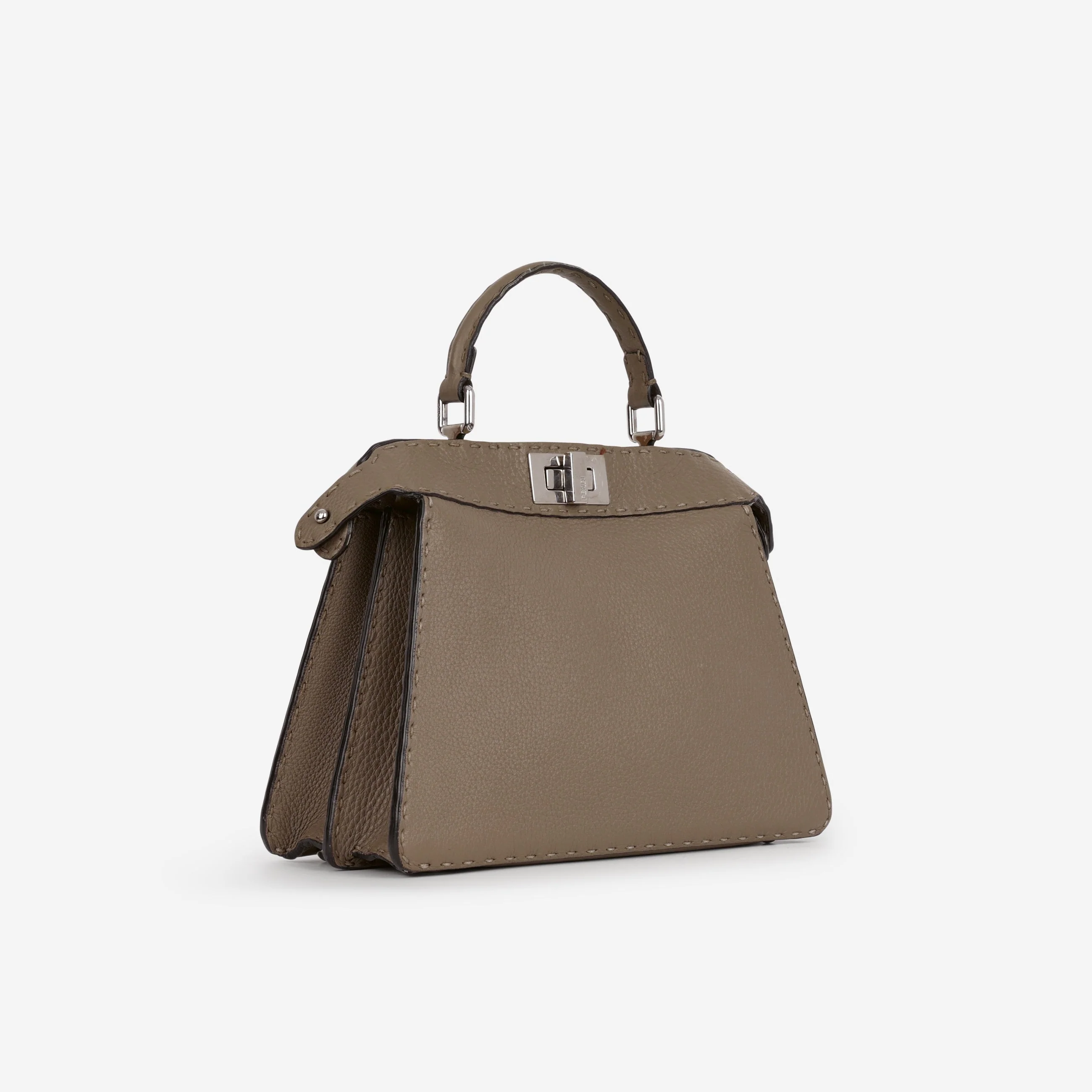 Fendi Small Peekaboo ISeeU - Taupe Taurillon | Silver Hardware - Image 2