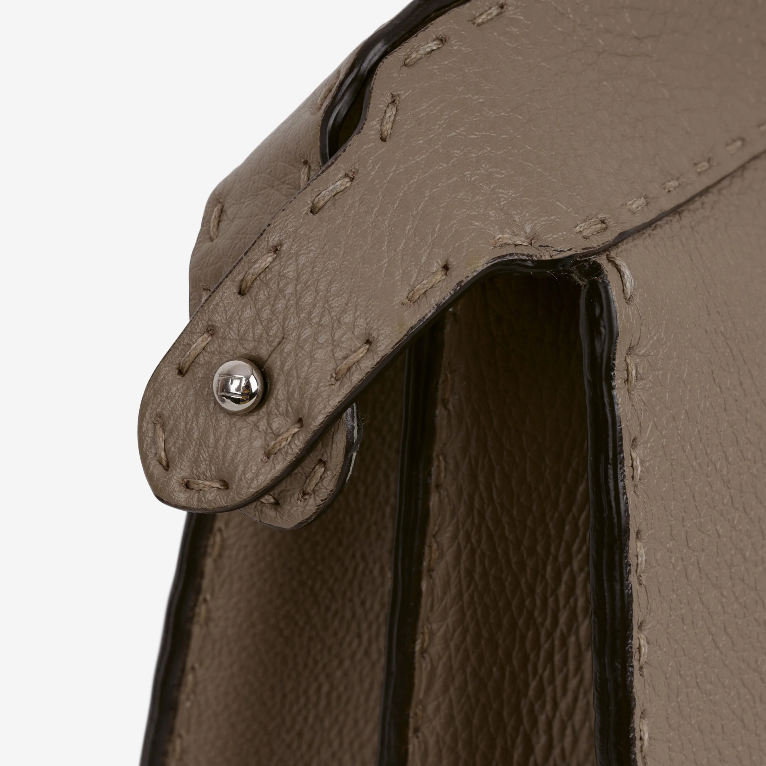 Fendi Small Peekaboo ISeeU - Taupe Taurillon | Silver Hardware - Image 7