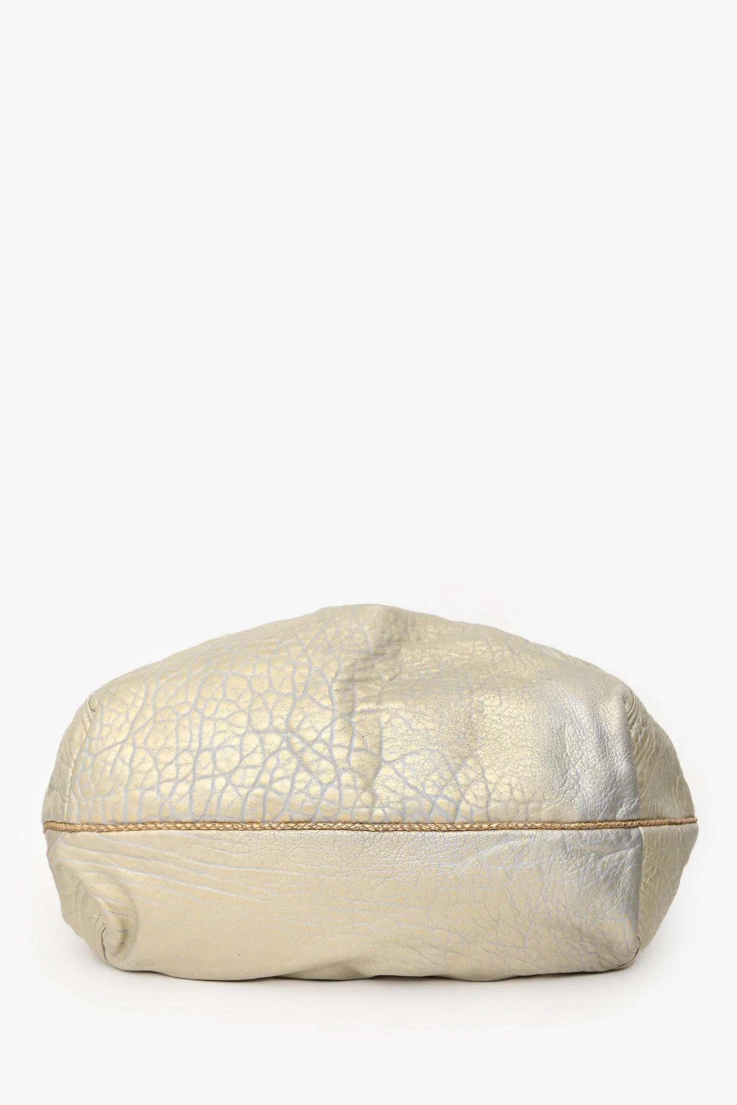 Fendi Gold/Silver Leather Woven Top Handle Bag - Image 5