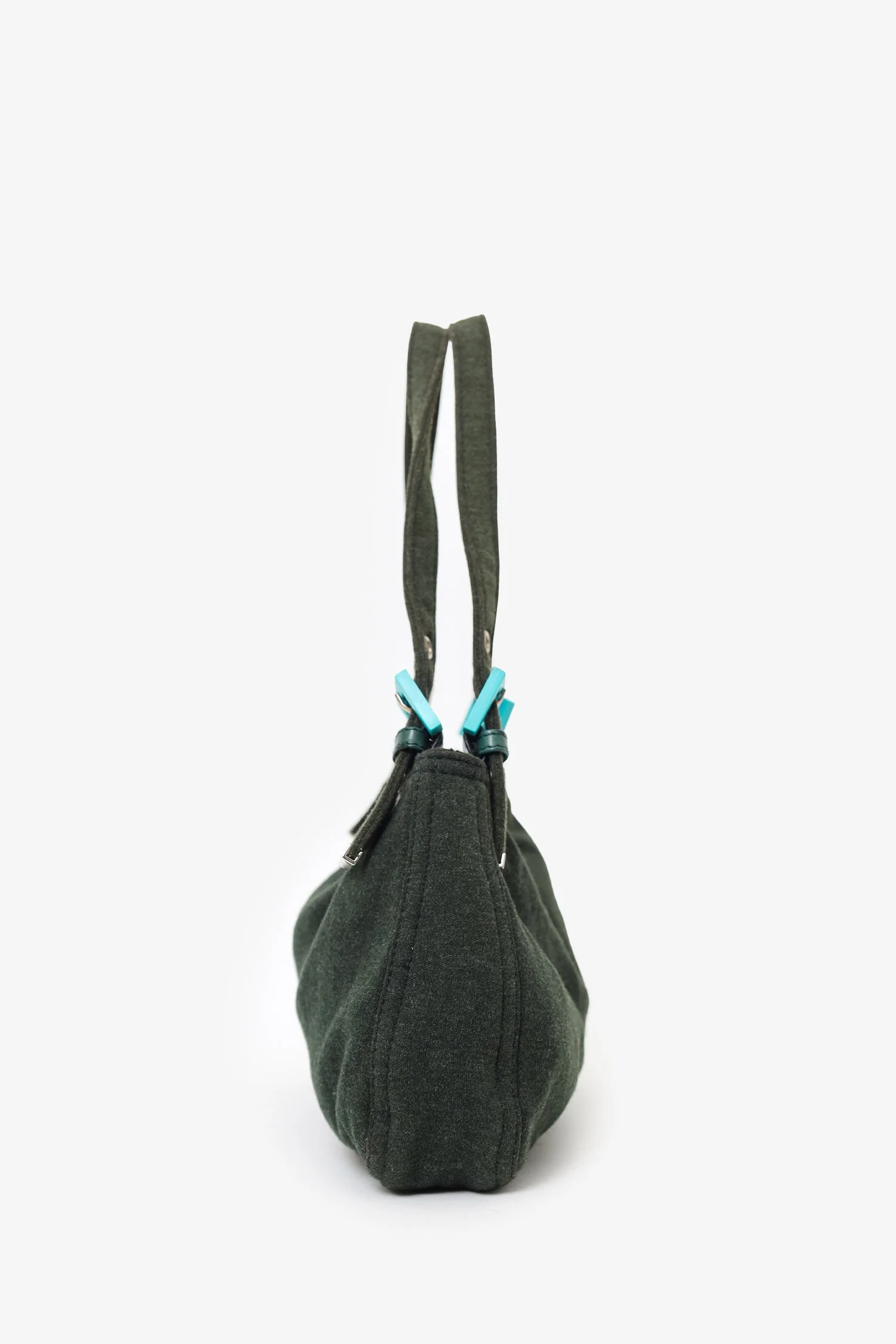 Fendi Green/Blue Jersey Double Strap Mama Baguette Bag - Image 3