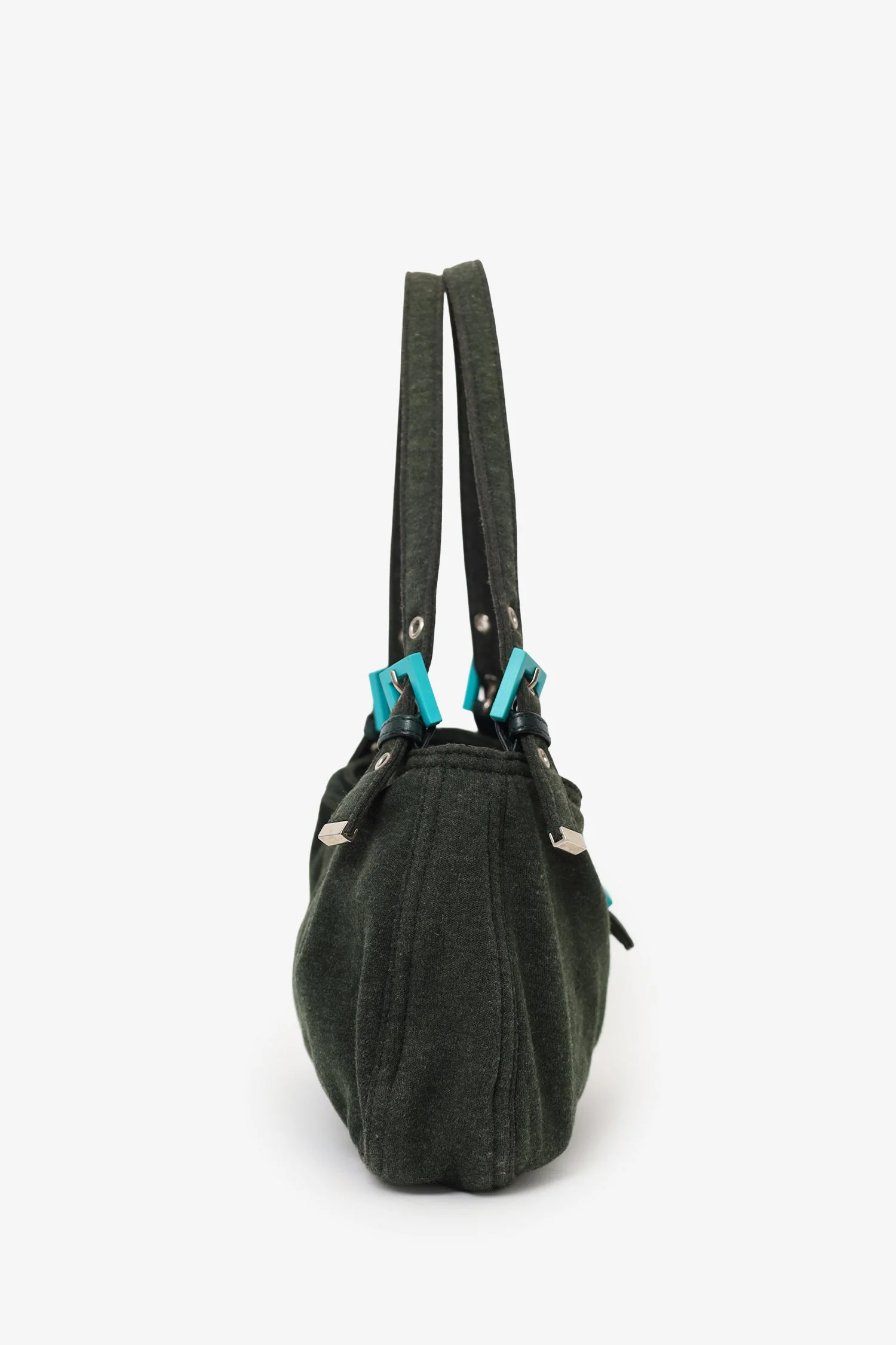Fendi Green/Blue Jersey Double Strap Mama Baguette Bag - Image 2