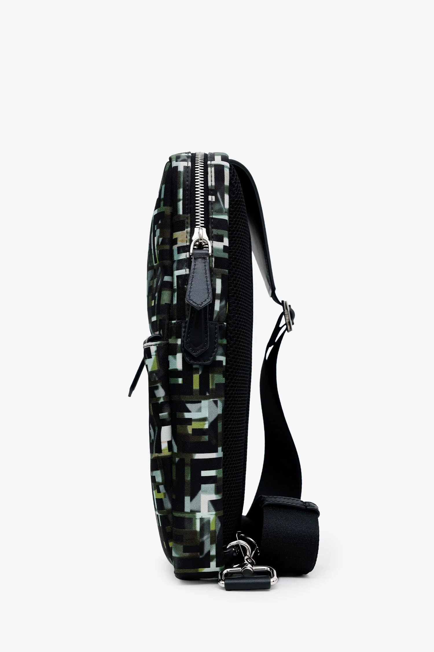 Fendi Green Nylon CamouFF Sling Crossbody Messenger Bag - Image 3