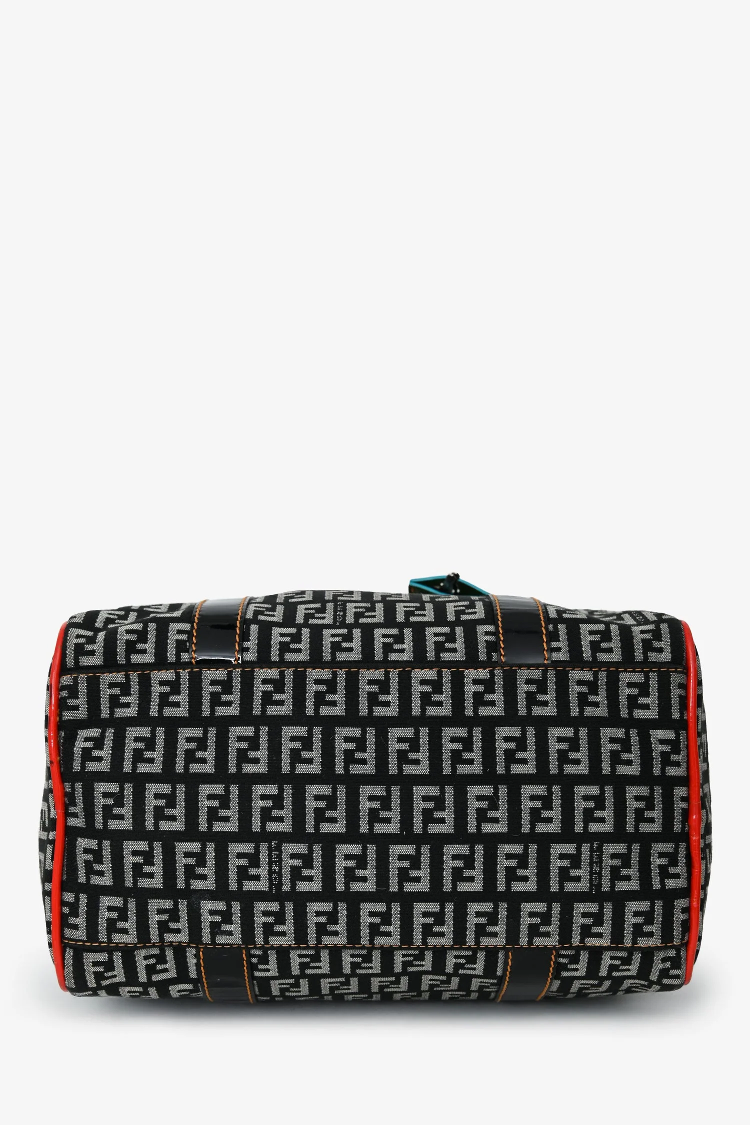 Fendi Multicolor Zucchino Canvas/Patent Leather Small Boston Bag - Image 5