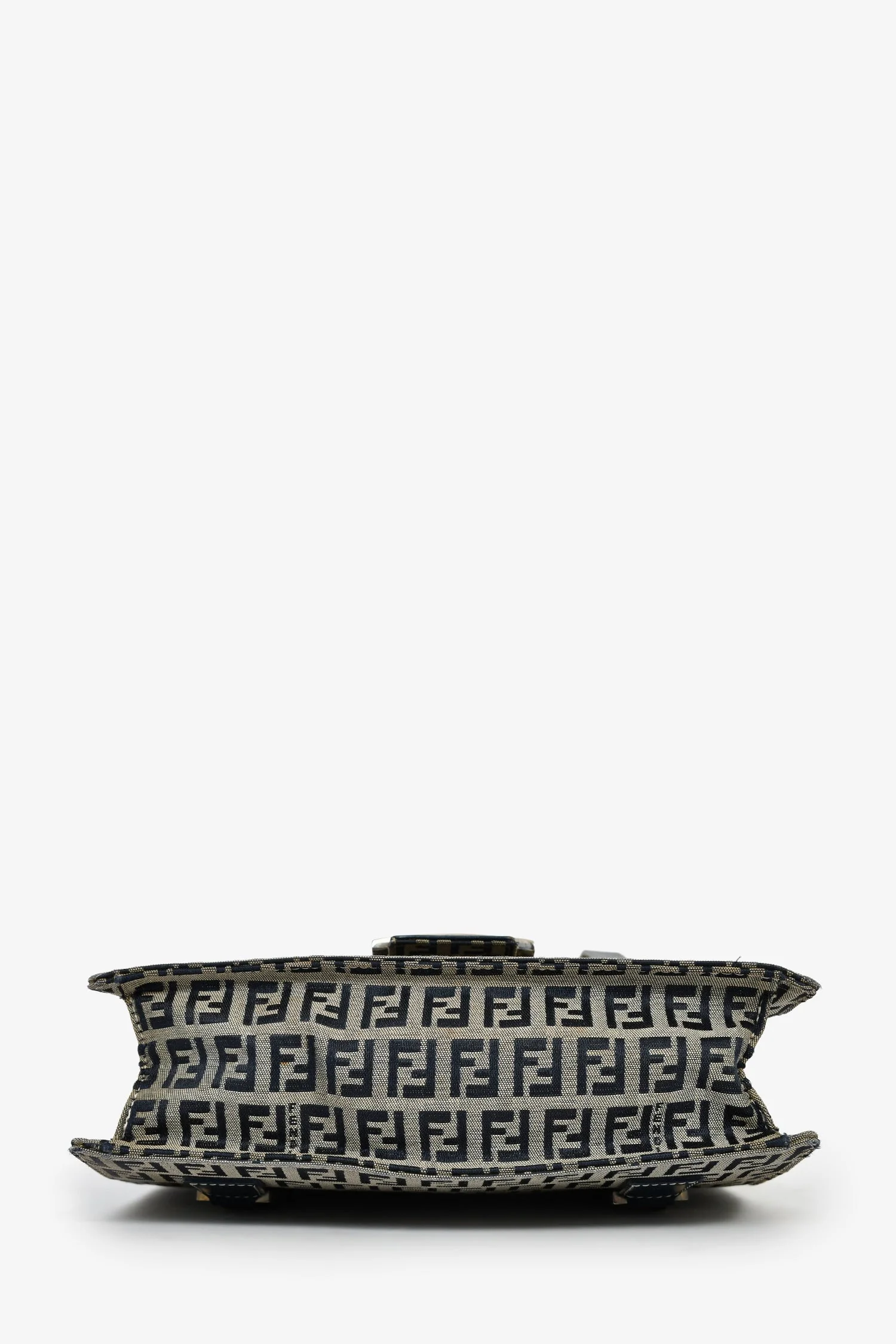 Fendi Navy FF Zucca Canvas Square Baguette Shoulder Bag - Image 5