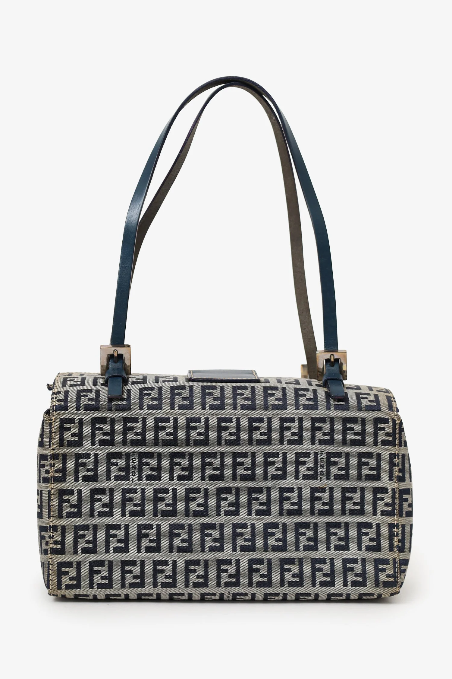 Fendi Navy/Grey FF Zucca Canvas Bento Box Bag - Image 2