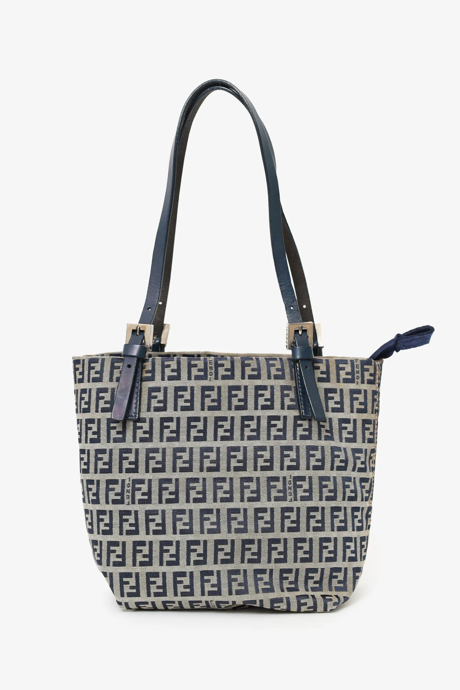 Fendi Navy/Grey FF Zucca Canvas Mini Bucket Bag - Image 2