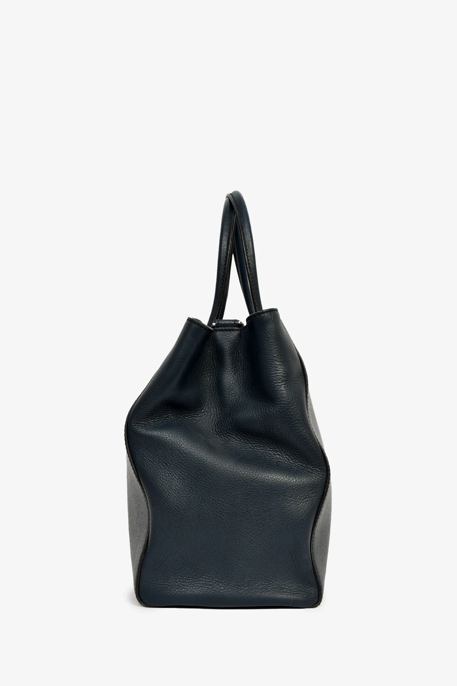 Fendi Navy Leather Medium 2Jours Tote With Strap - Image 4