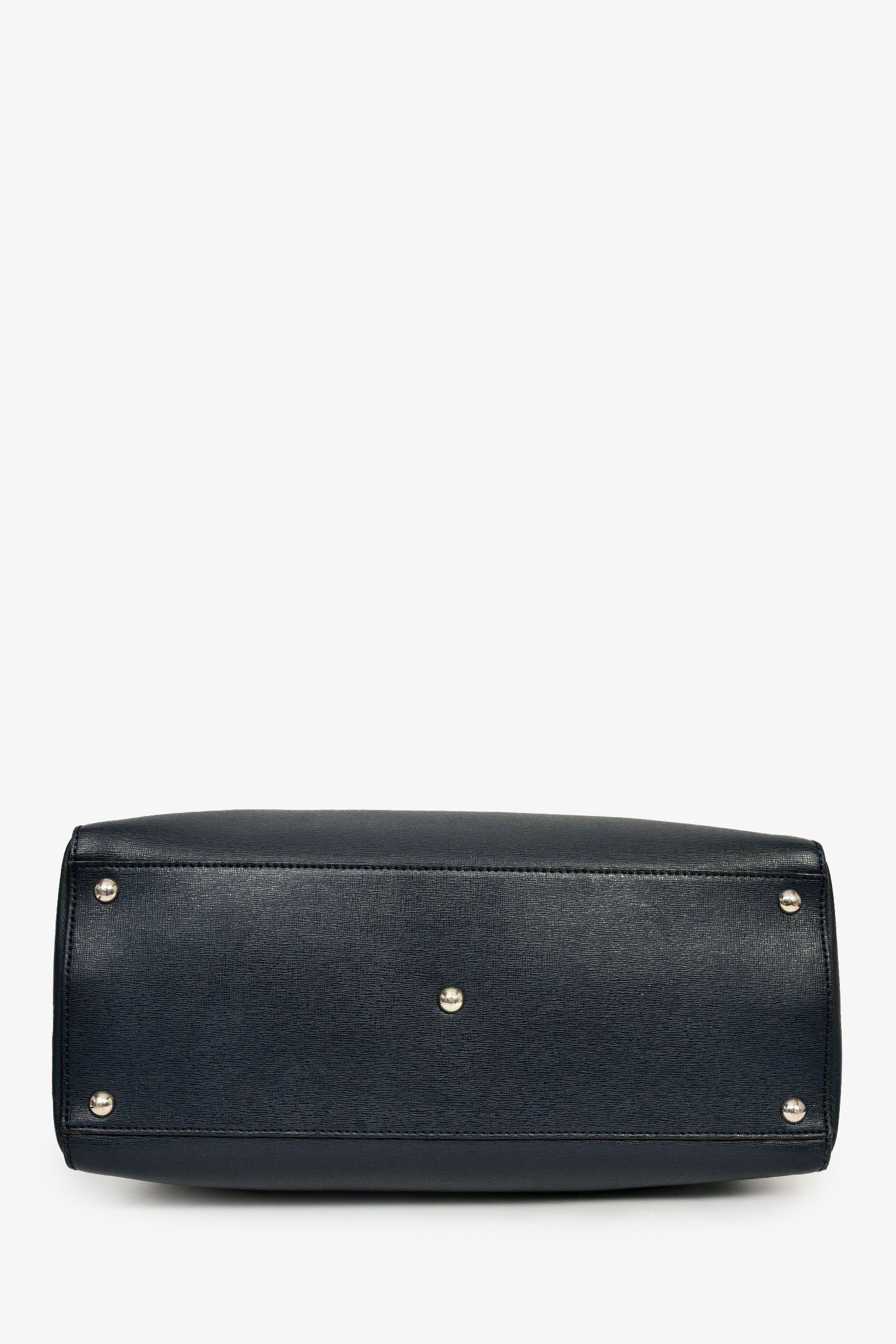 Fendi Navy Leather Medium 2Jours Tote With Strap - Image 5