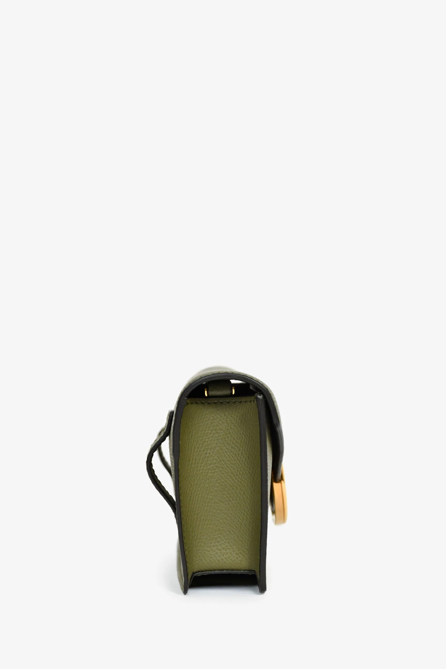 Fendi Olive Green Leather 'F Is Fendi' Belt Bag On Chain - Image 3