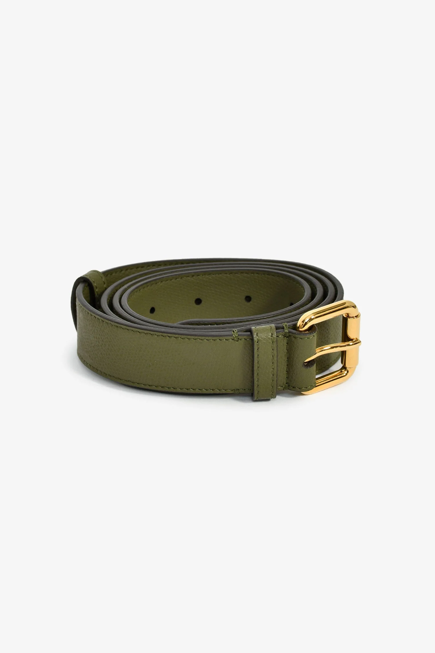 Fendi Olive Green Leather 'F Is Fendi' Belt Bag On Chain - Image 8