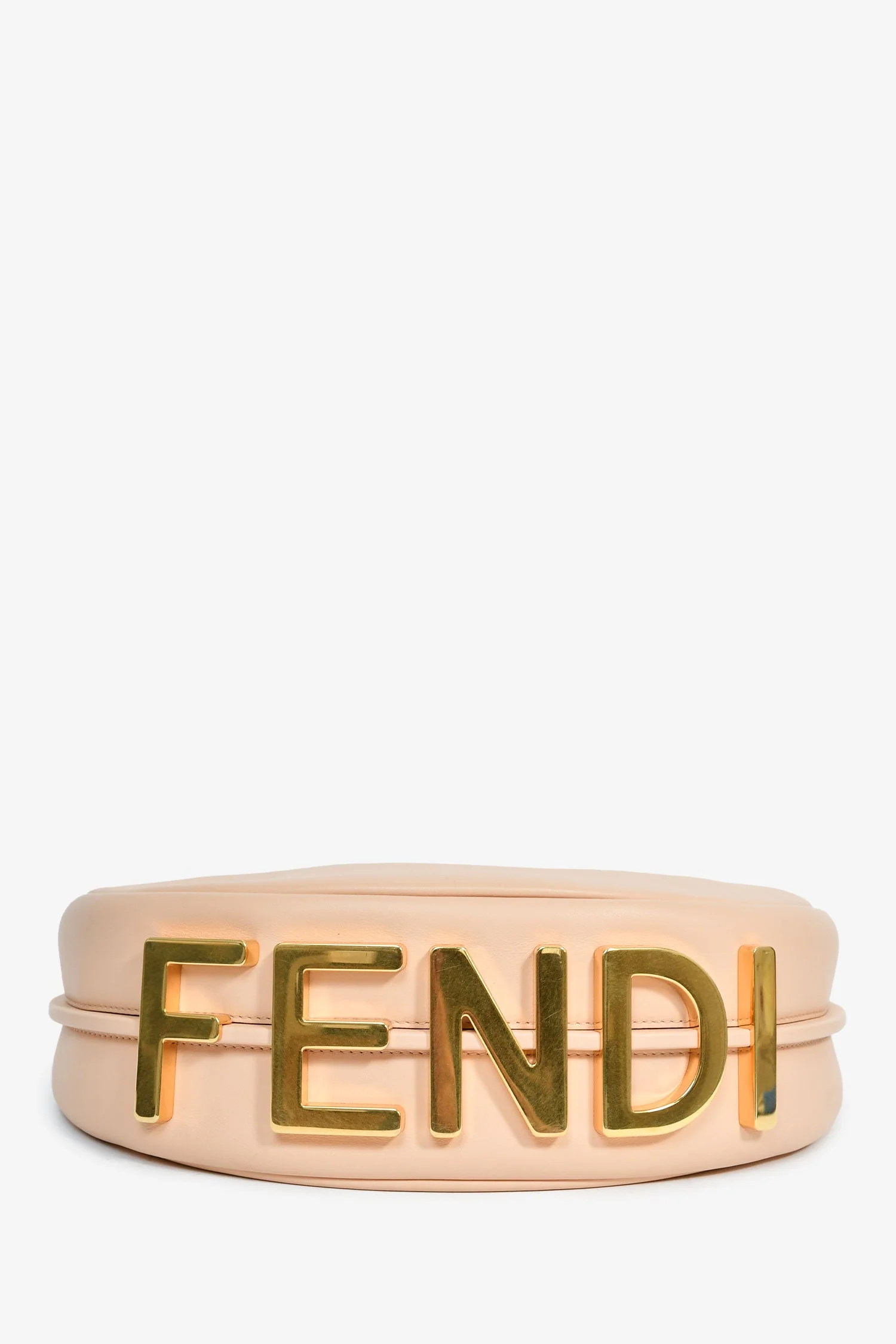 Fendi Peach Leather 'Fendigraphy' Shoulder Bag - Image 5