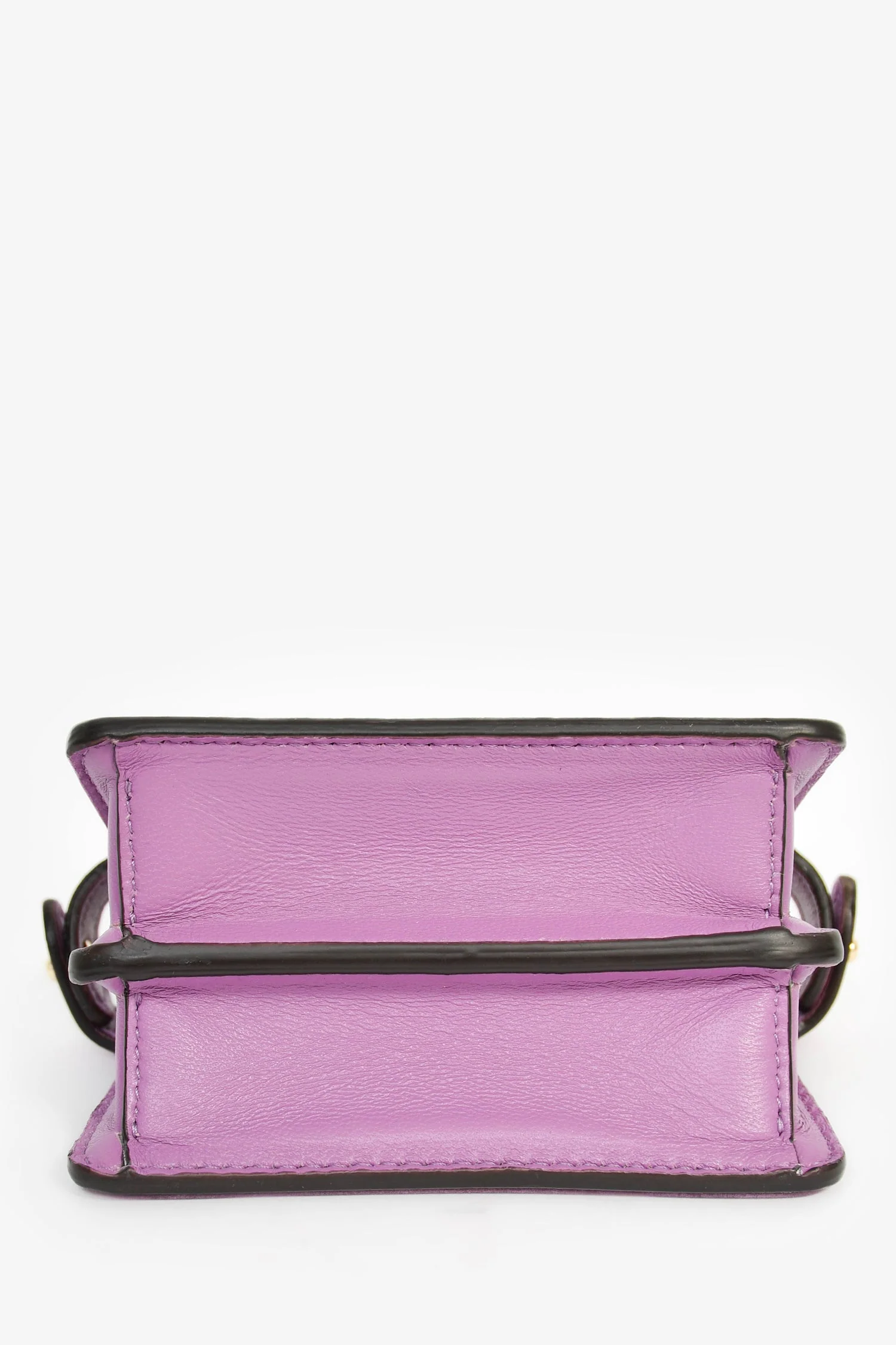 Fendi Purple Lamb Leather Nano Peekaboo Top Handle Bag with Strap - Image 5