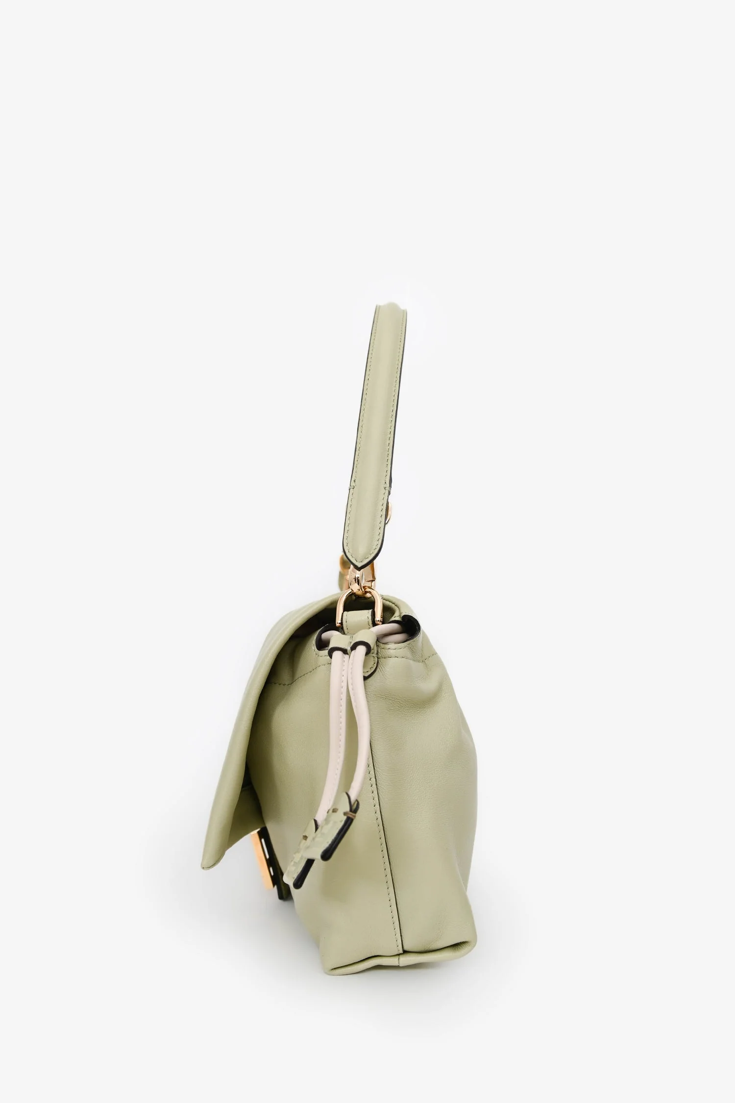 Fendi Sage Leather Mama Baguette Medium Shoulder Bag - Image 4
