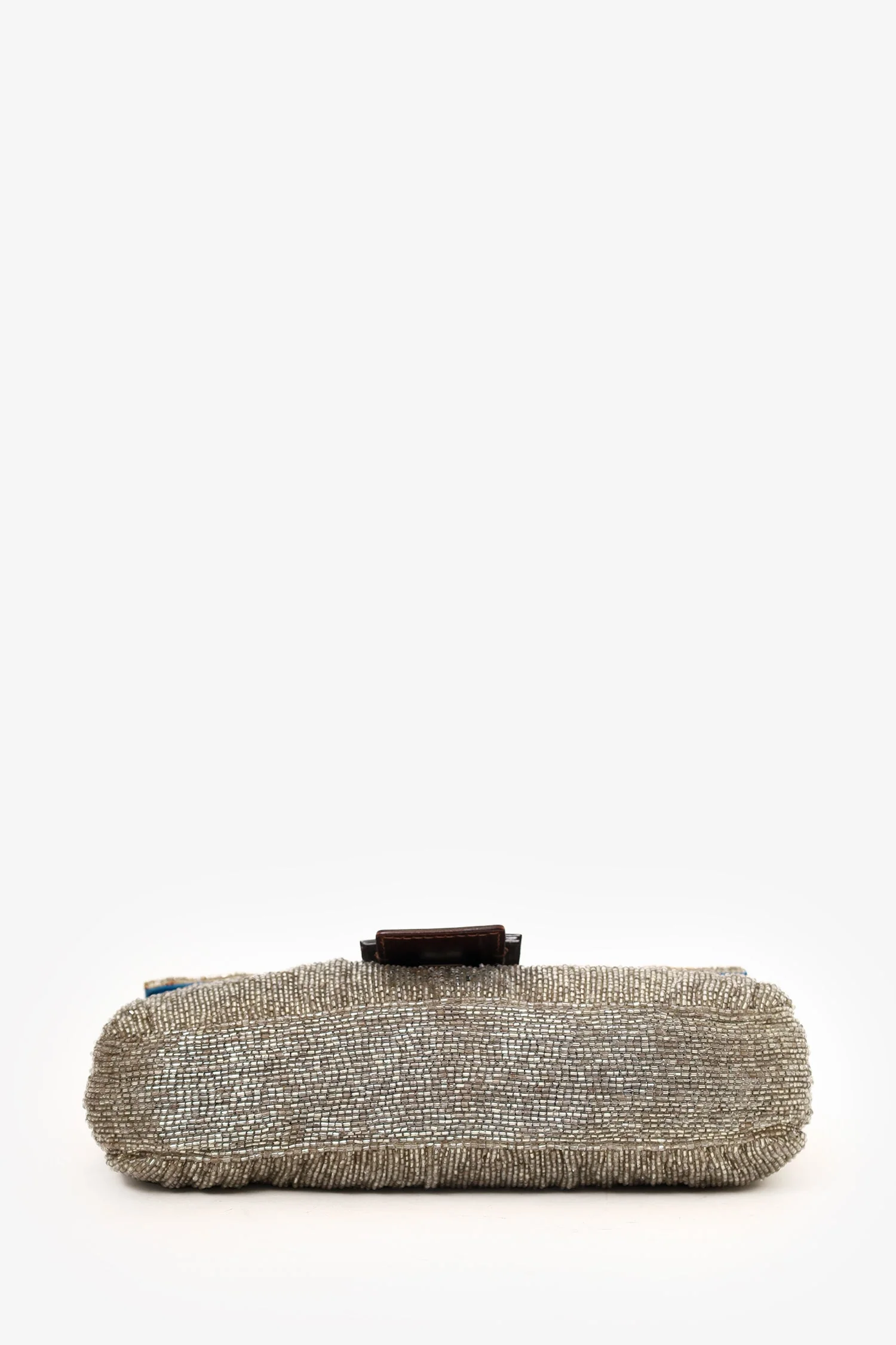 Fendi Silver Beaded Baguette Shoulder Bag - Image 5