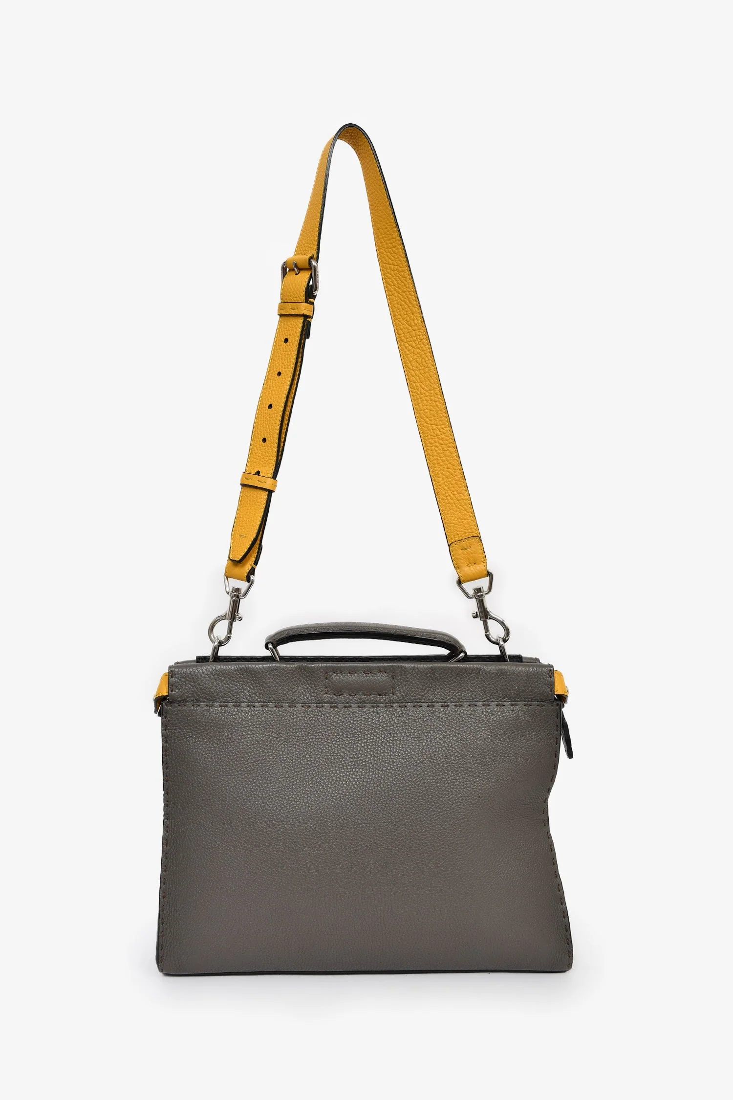 Fendi Taupe Leather Large Selleria Peekaboo Briefcase - Image 7