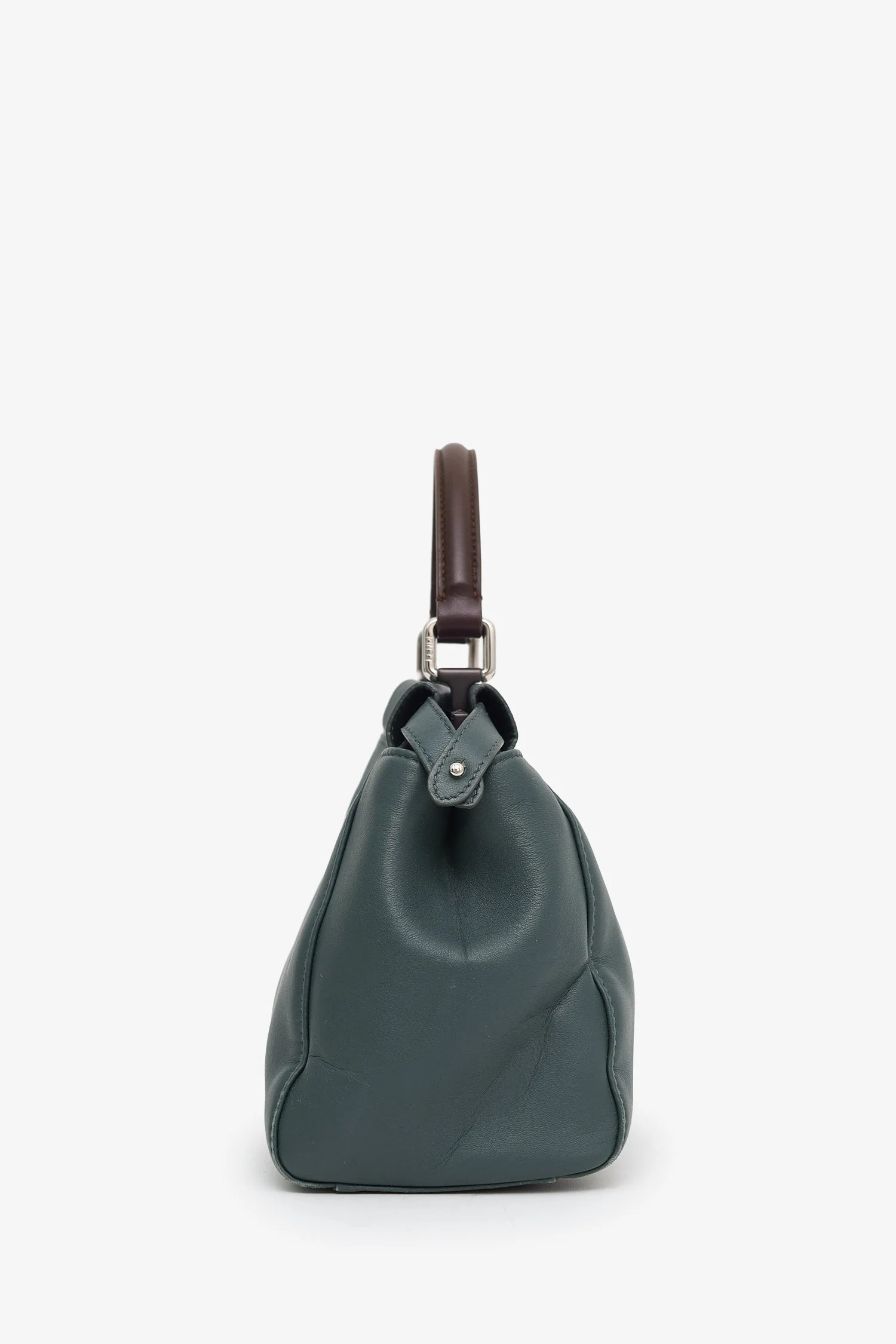 Fendi Teal/Brown Leather Mini Peekaboo With Strap - Image 3