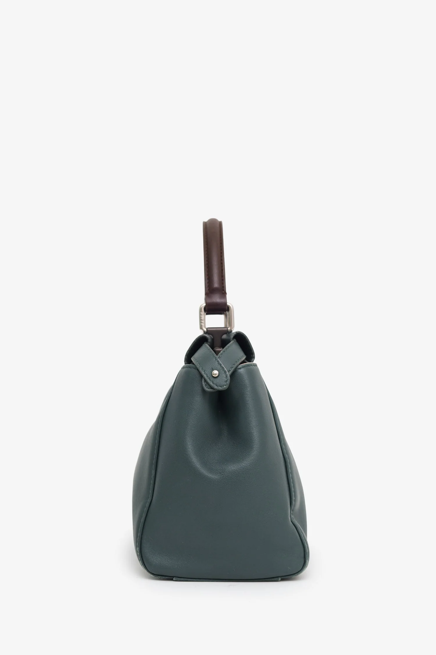 Fendi Teal/Brown Leather Mini Peekaboo With Strap - Image 4