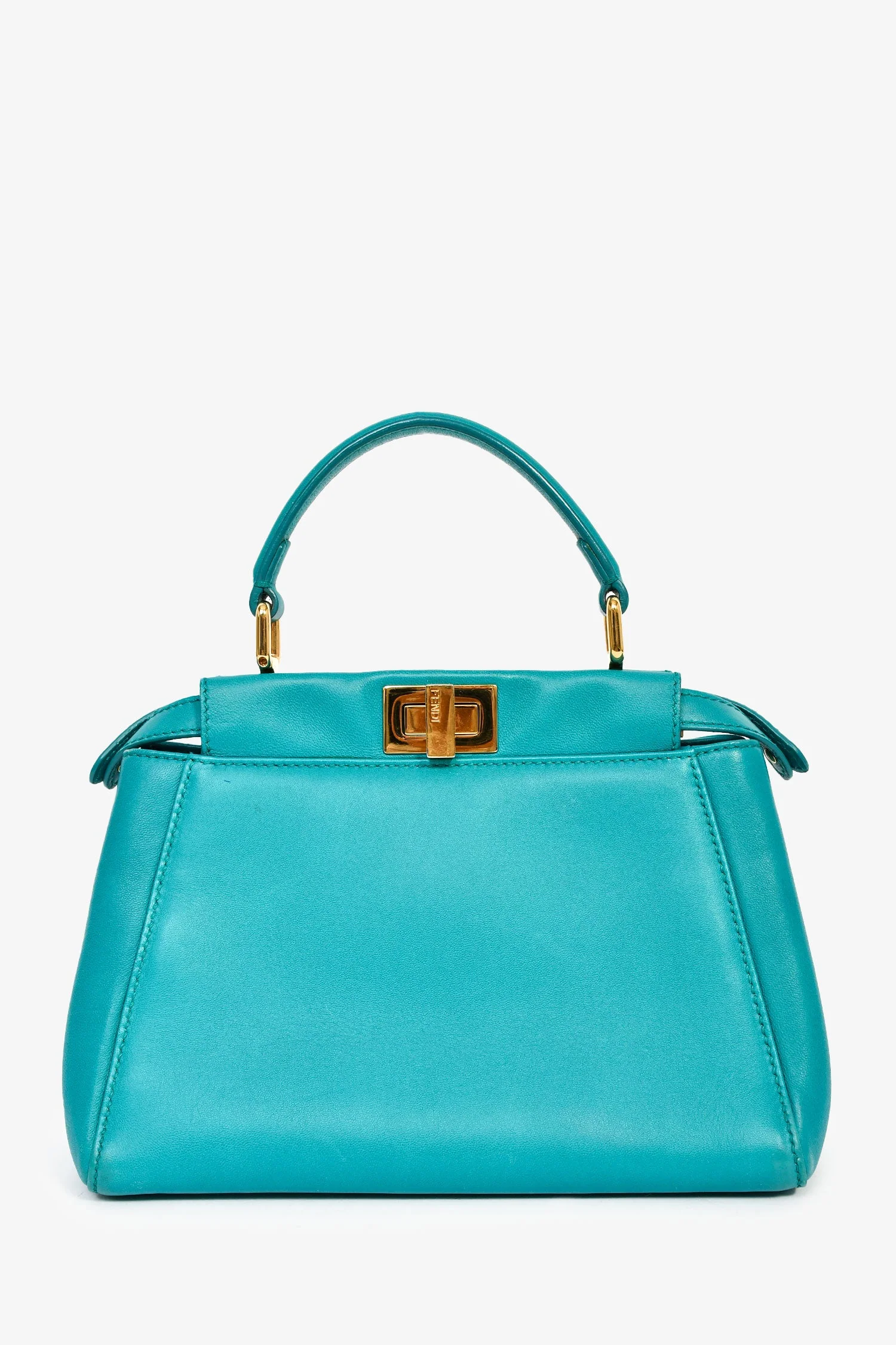 Fendi Turquoise Leather Mini Peekaboo - Image 2