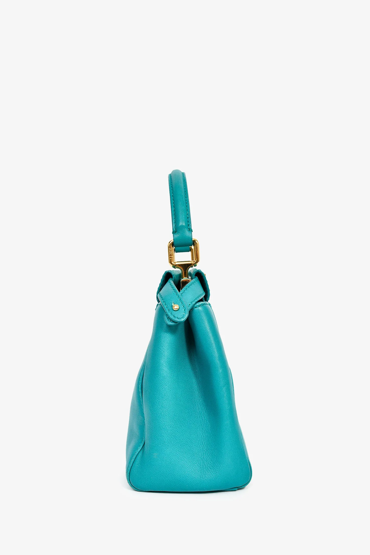 Fendi Turquoise Leather Mini Peekaboo - Image 4