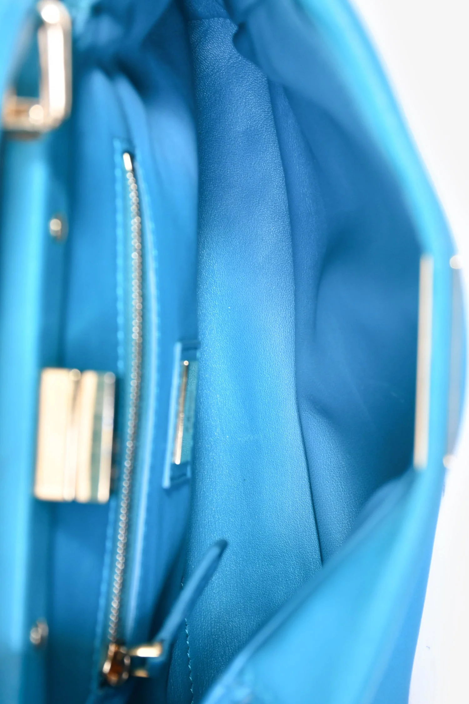 Fendi Turquoise Leather Mini Peekaboo - Image 6
