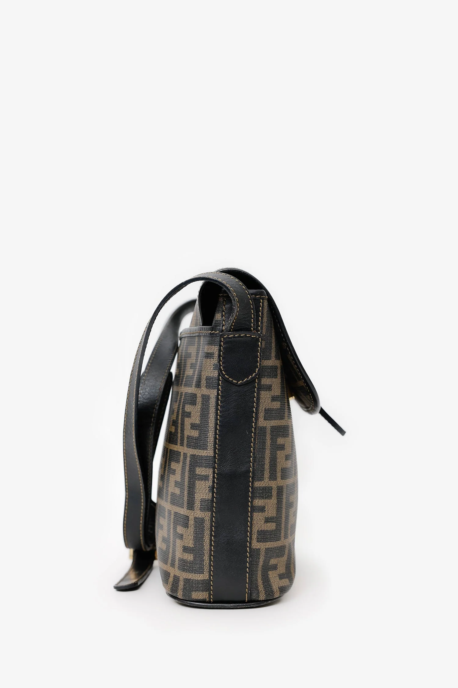 Fendi Vintage FF Coated Canvas Crossbody Bag - Image 3