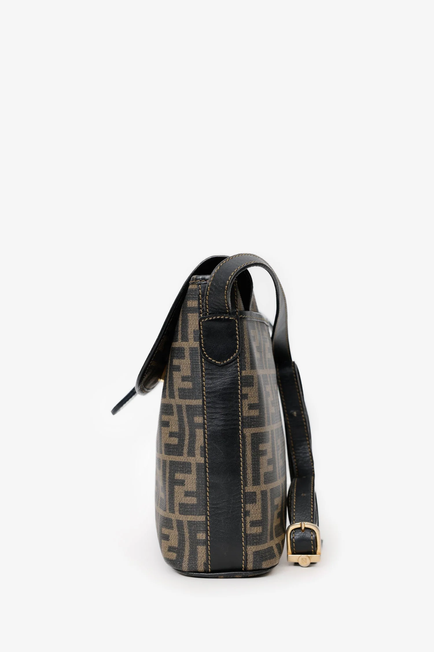 Fendi Vintage FF Coated Canvas Crossbody Bag - Image 4