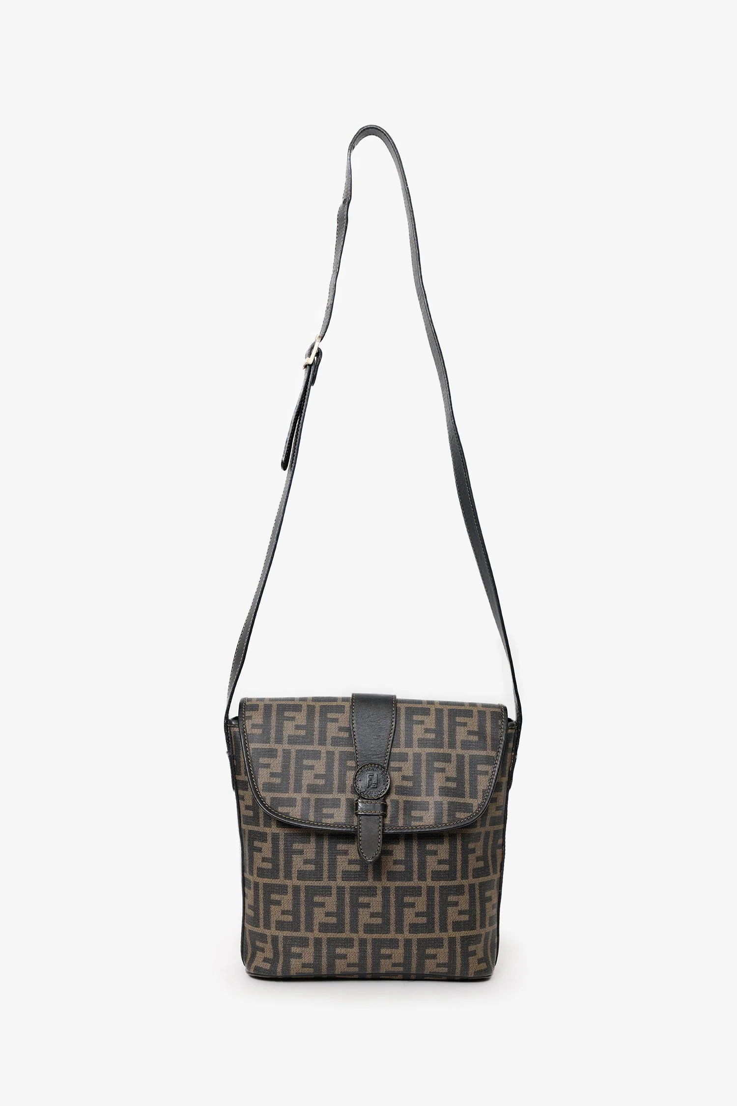 Fendi Vintage FF Coated Canvas Crossbody Bag - Image 7