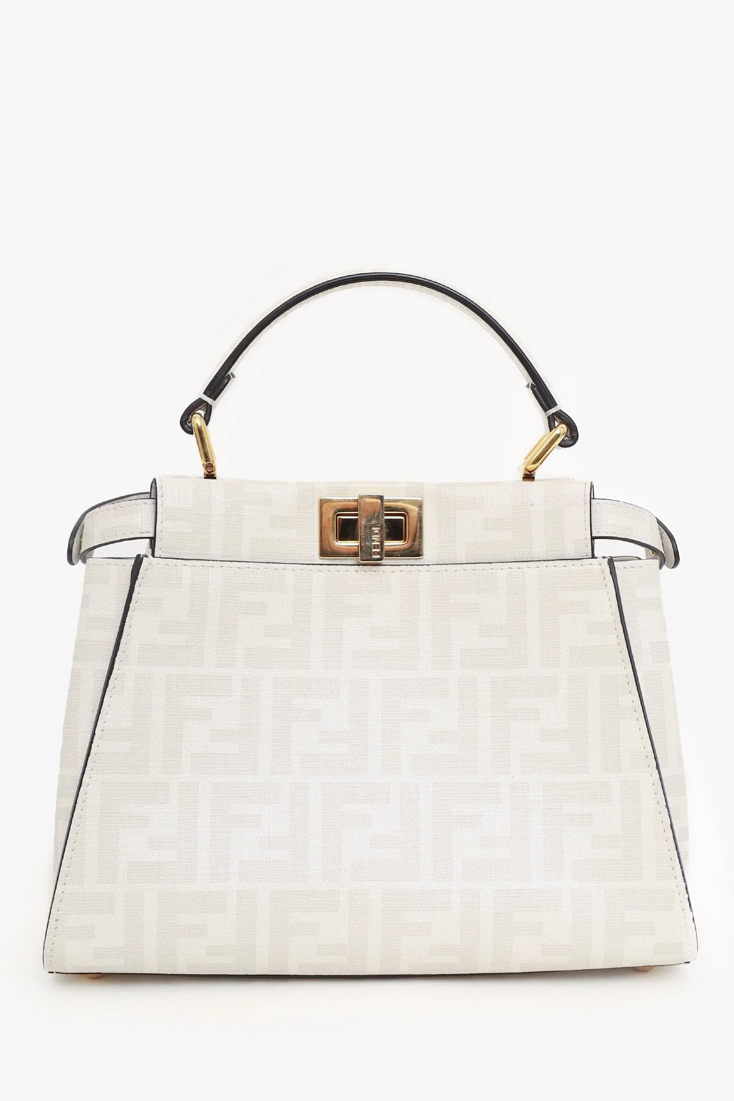 Fendi White/Multicolour Glazed Fabric FF Bikini Girls Mini Peekaboo - Image 5