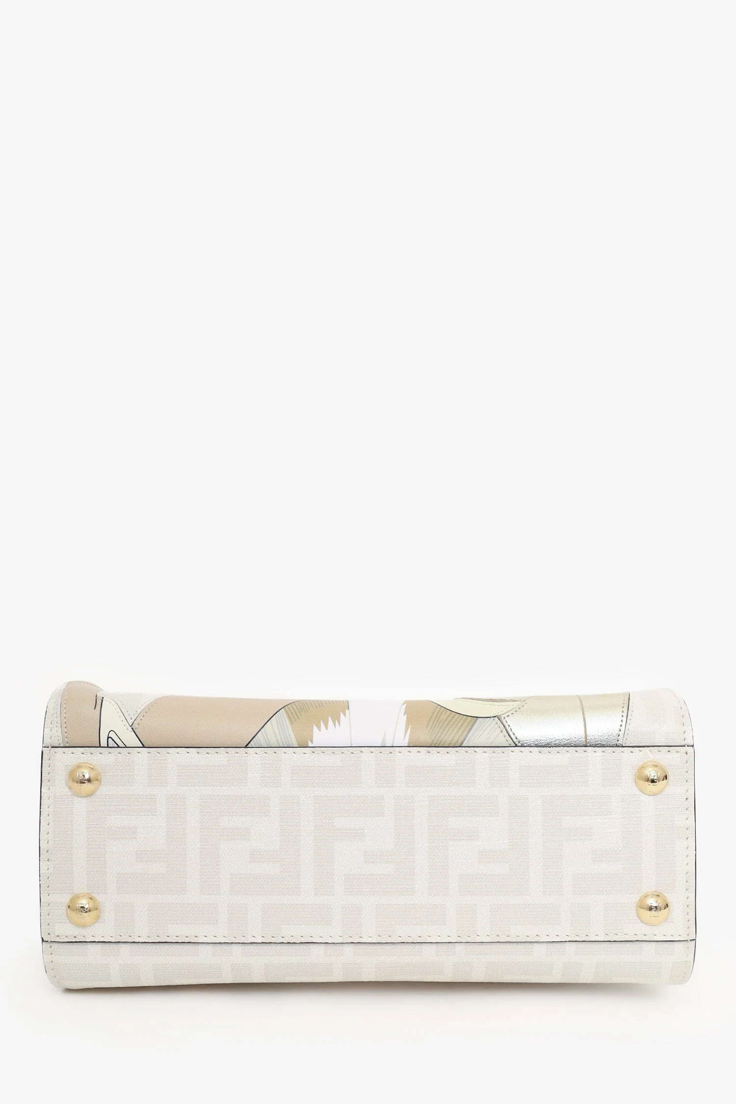Fendi White/Multicolour Glazed Fabric FF Bikini Girls Mini Peekaboo - Image 7