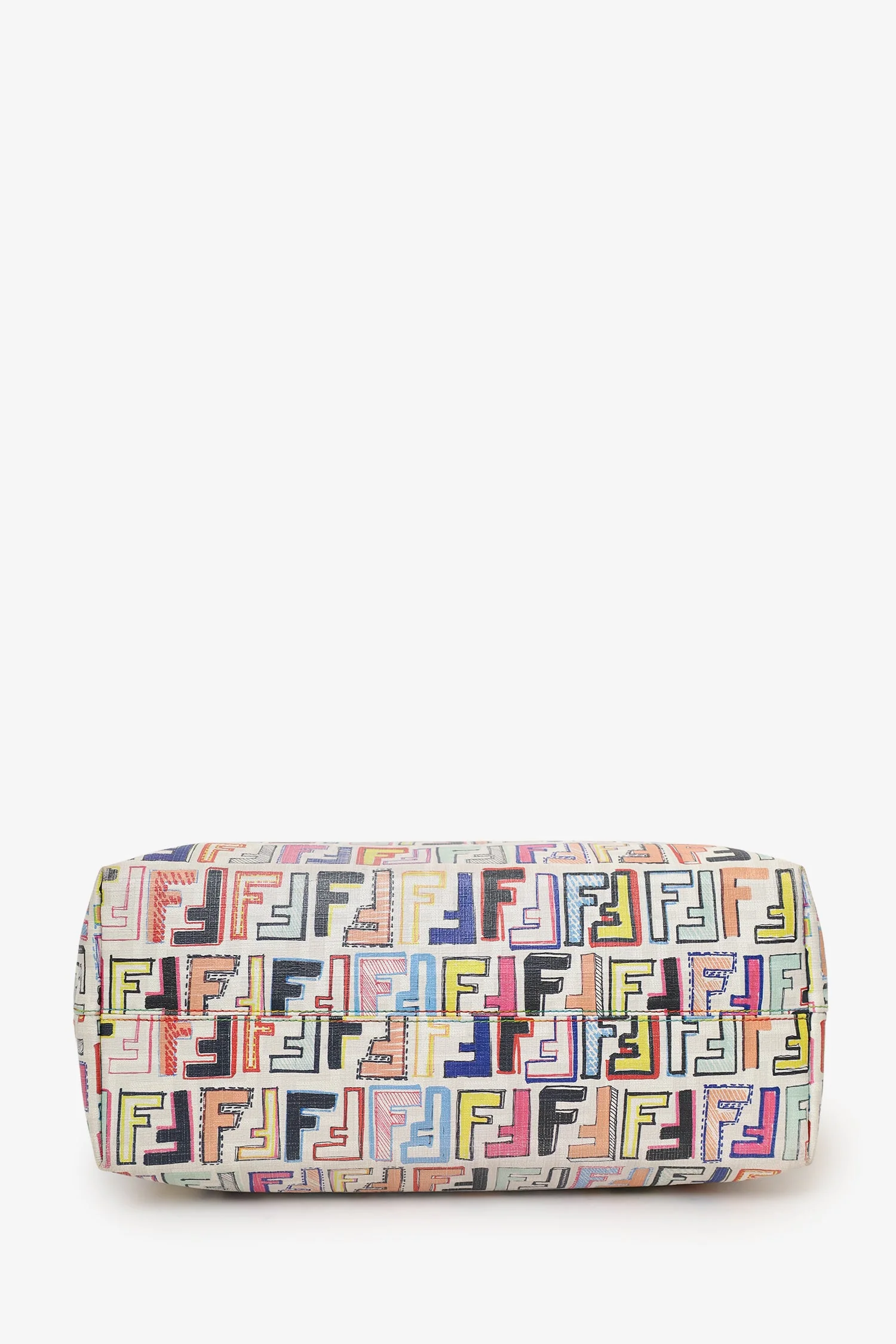 Fendi White/Multicolour Zucca Spalmati Roll Tote - Image 5