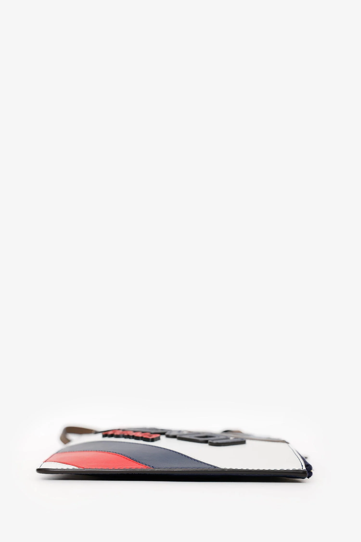 Fendi X Fila Multicolor Leather Zip Wristlet Clutch - Image 3