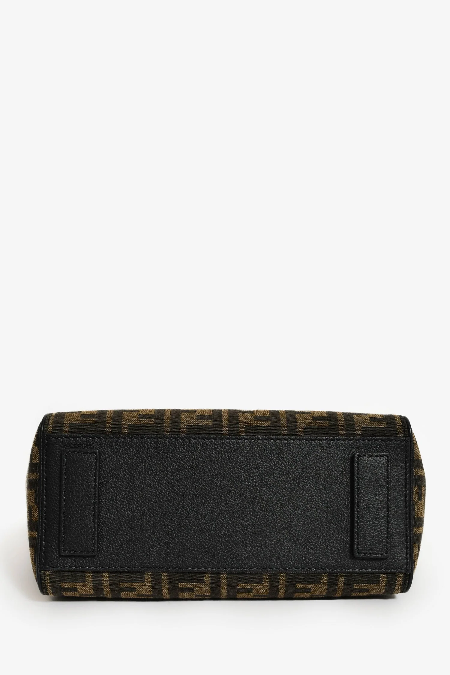 Fendi x Versace Black Leather/Zucca Top Handle Bag with Strap - Image 5