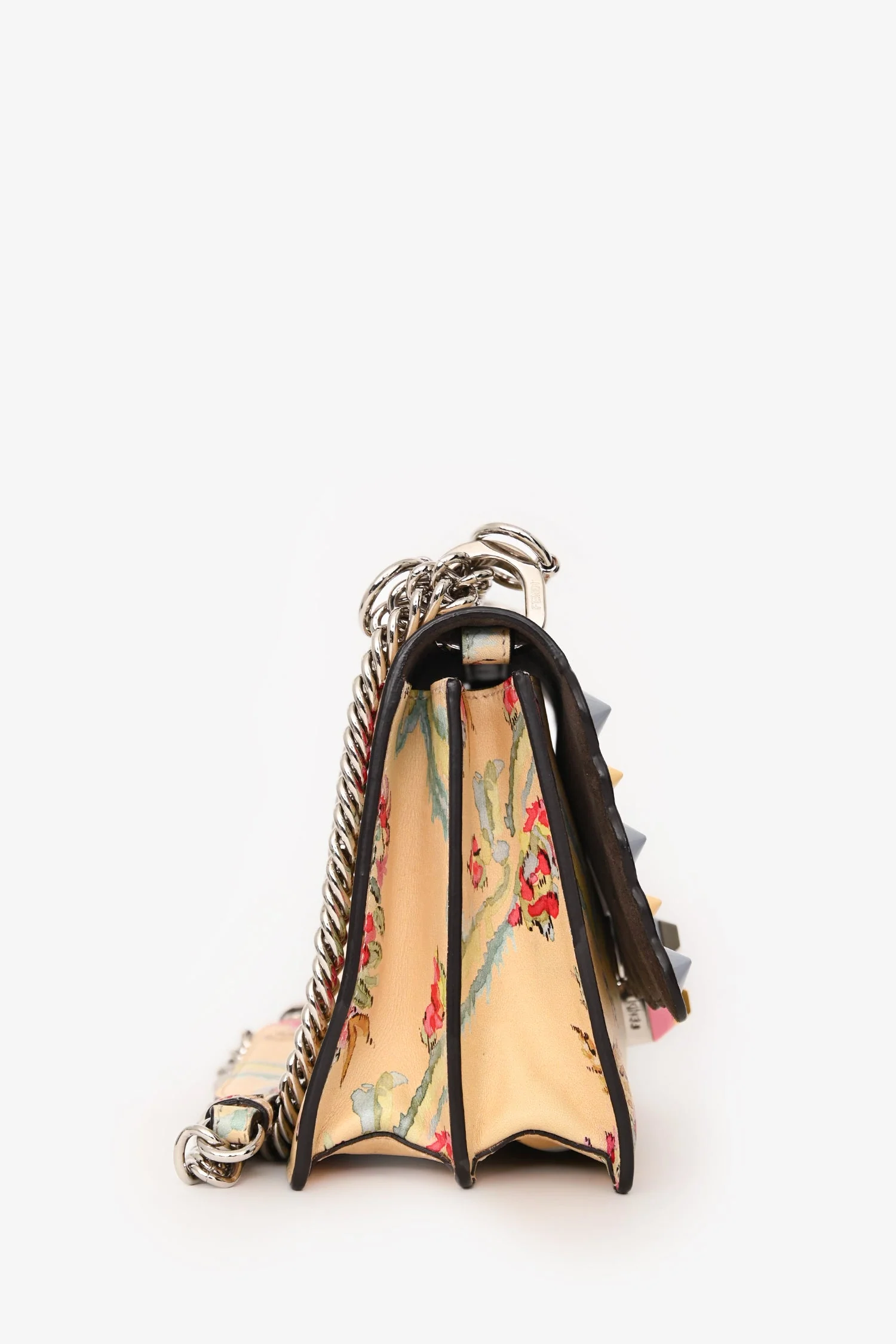 Fendi Yellow Leather Marie Antoinette Print Small Kan I Crossbody Bag - Image 3
