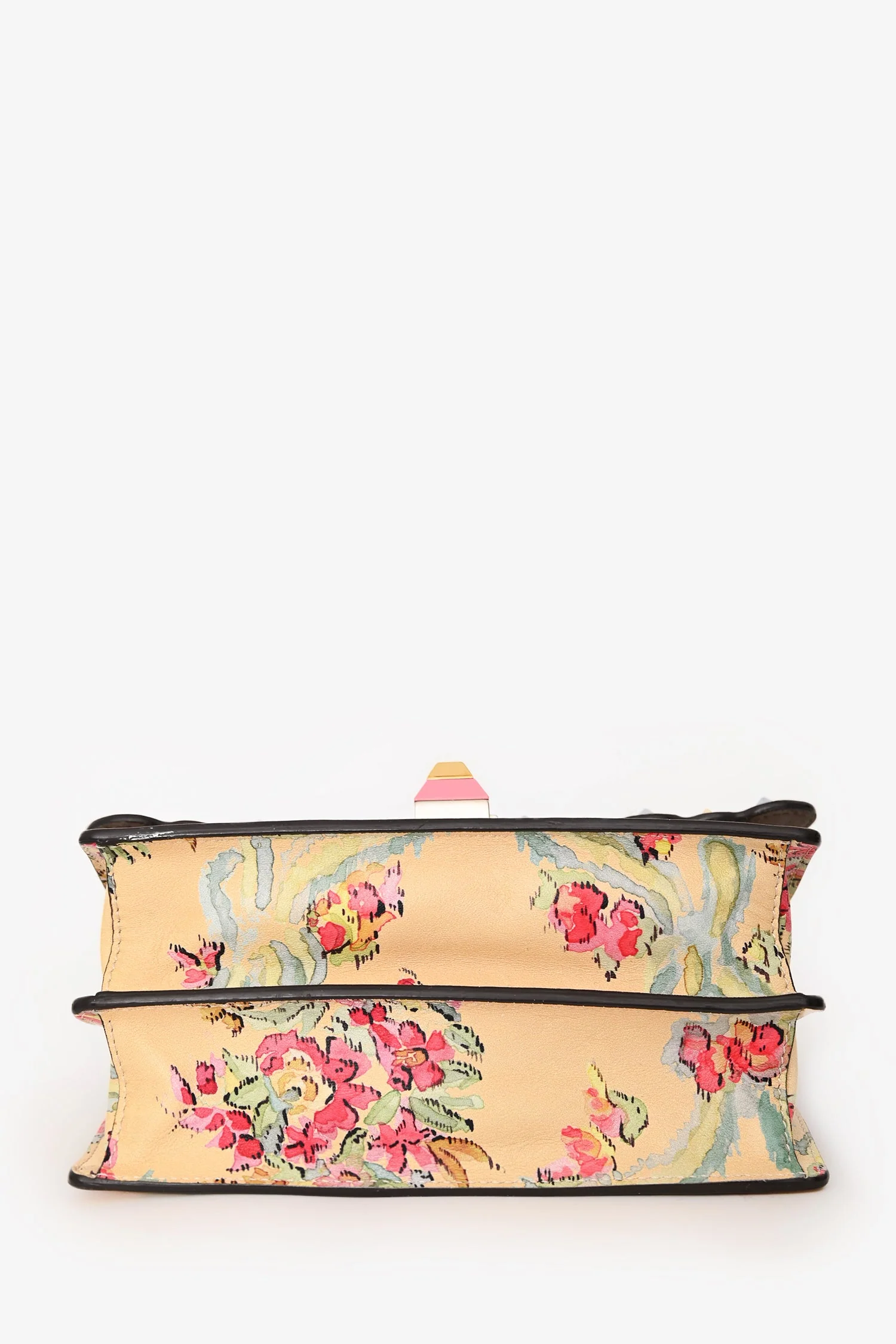Fendi Yellow Leather Marie Antoinette Print Small Kan I Crossbody Bag - Image 5