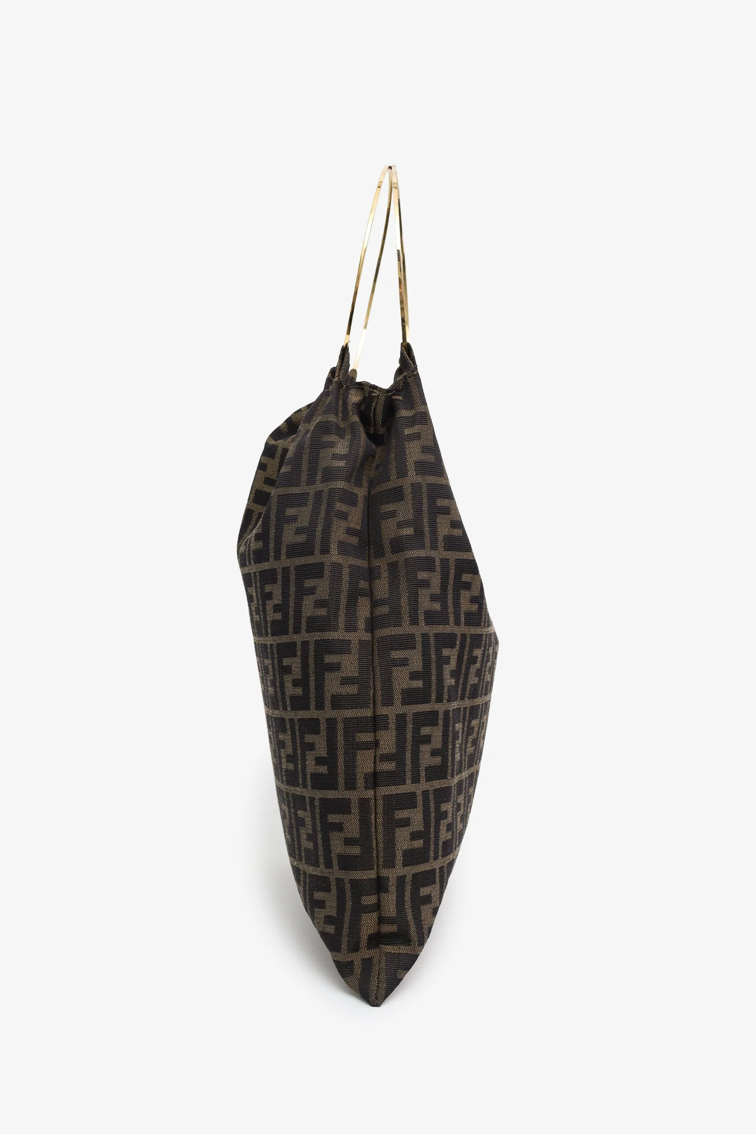 Fendi Zucca Print Canvas Bag With Metal Ring Handle - Image 3