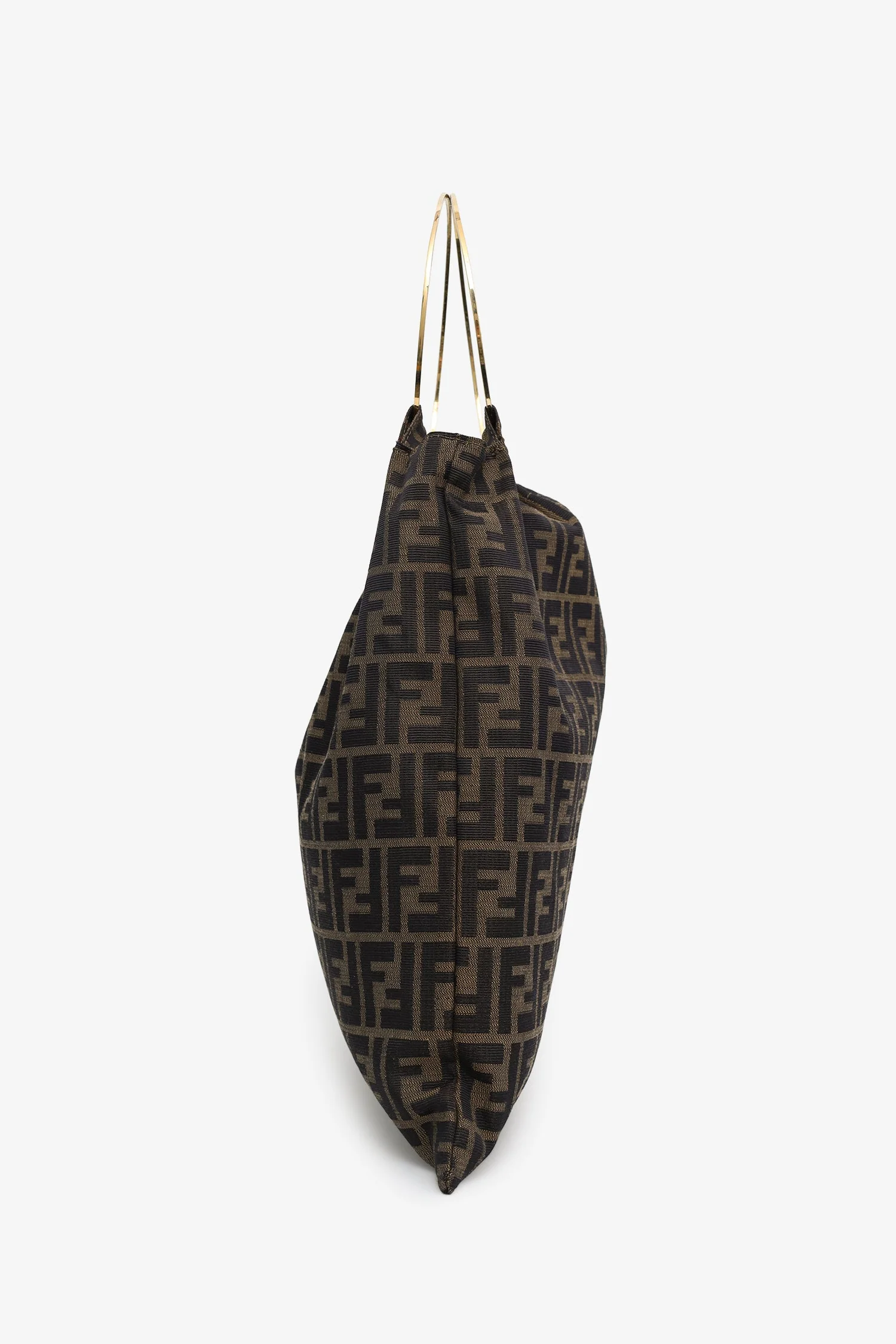 Fendi Zucca Print Canvas Bag With Metal Ring Handle - Image 4