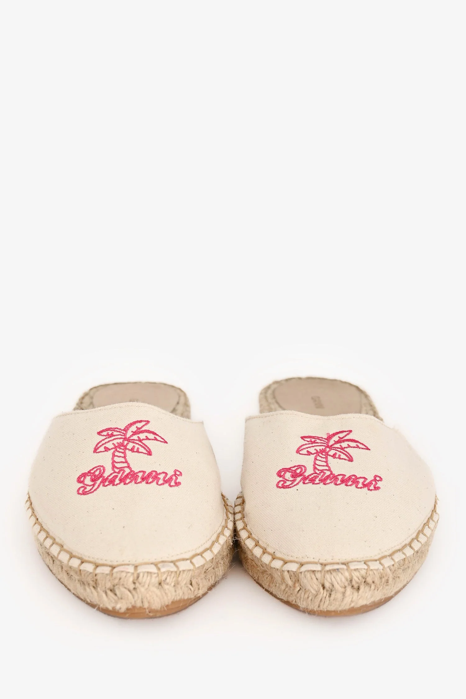 Ganni Cream Canvas Espadrille Mules Size 41 - Image 3