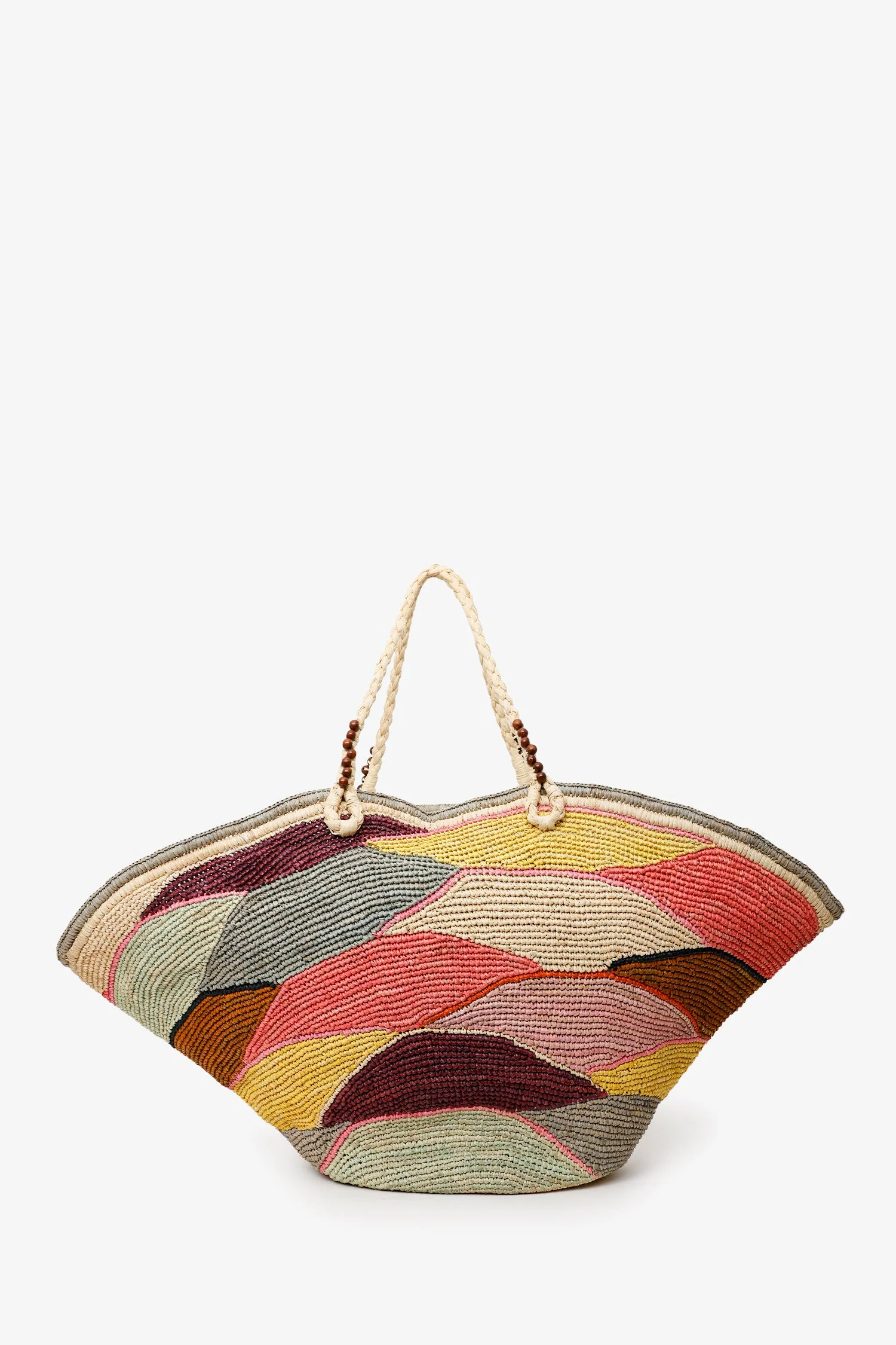 Gas Bijoux Multicolor Panier Wave XL Raffia Bag - Image 2