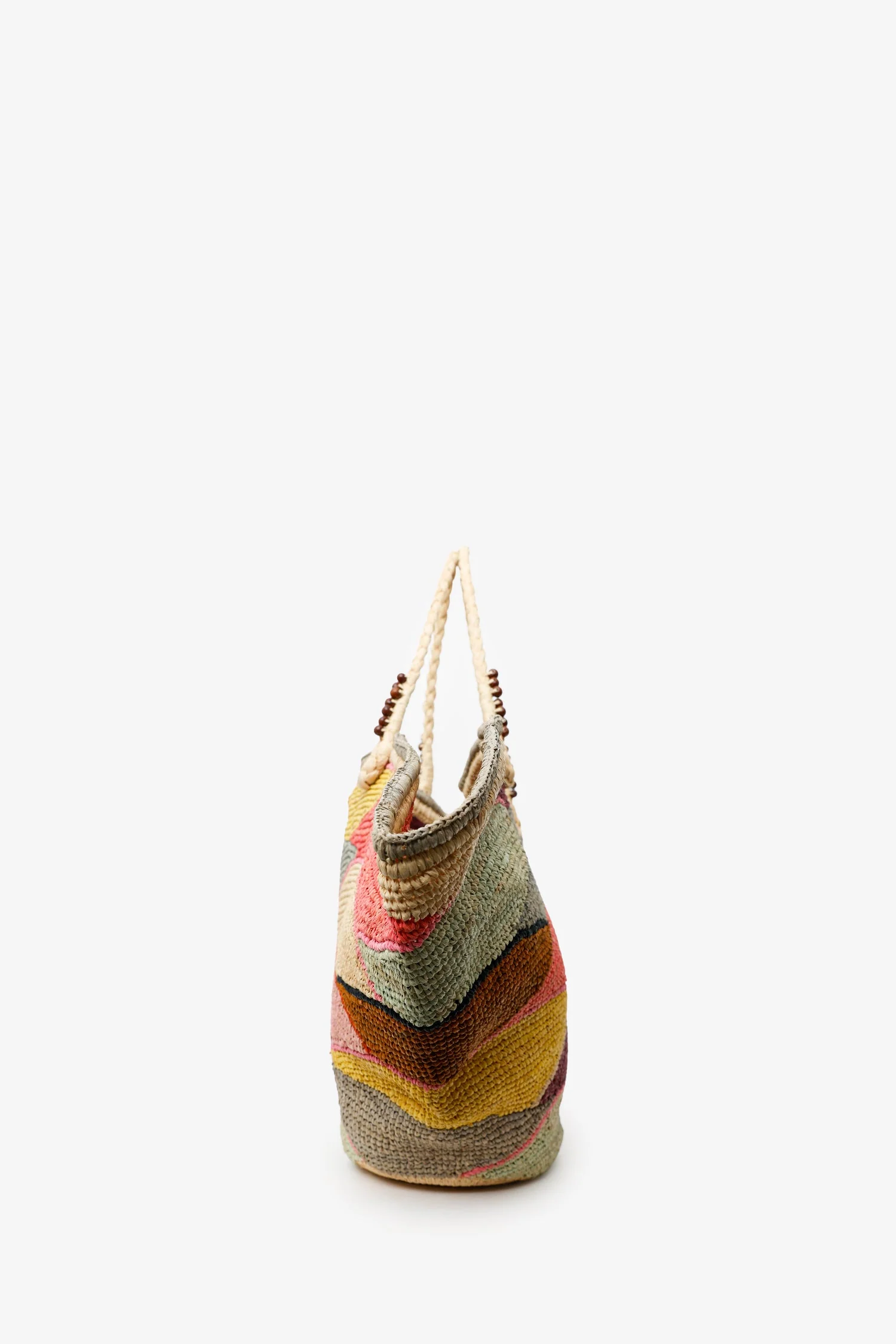Gas Bijoux Multicolor Panier Wave XL Raffia Bag - Image 4