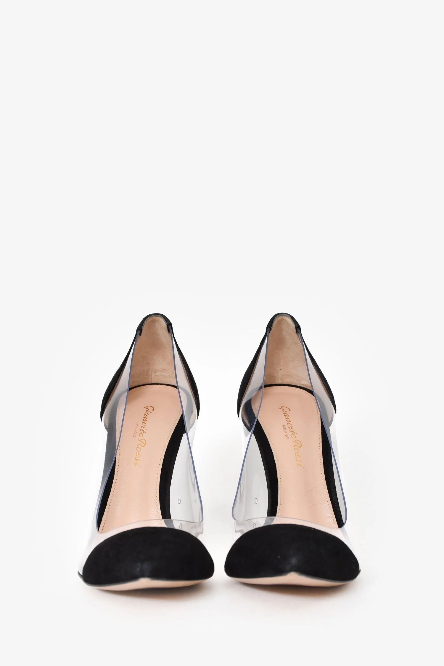 Gianvito Rossi Black Suede/Plexi Pumps Size 36.5 - Image 3