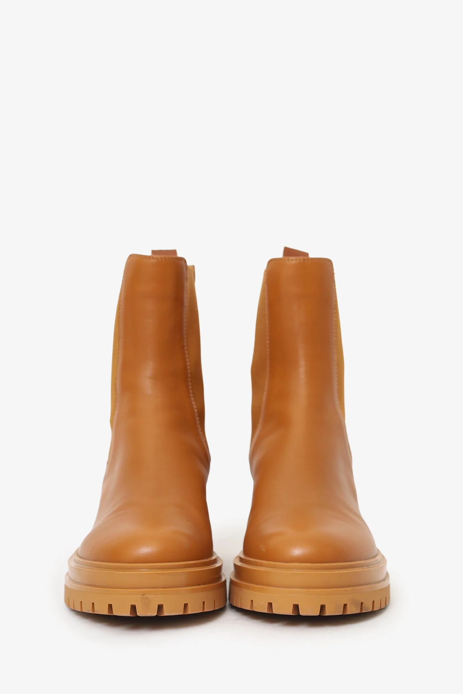 Gianvito Rossi Brown Leather Chelsea Boots Size 37 - Image 3