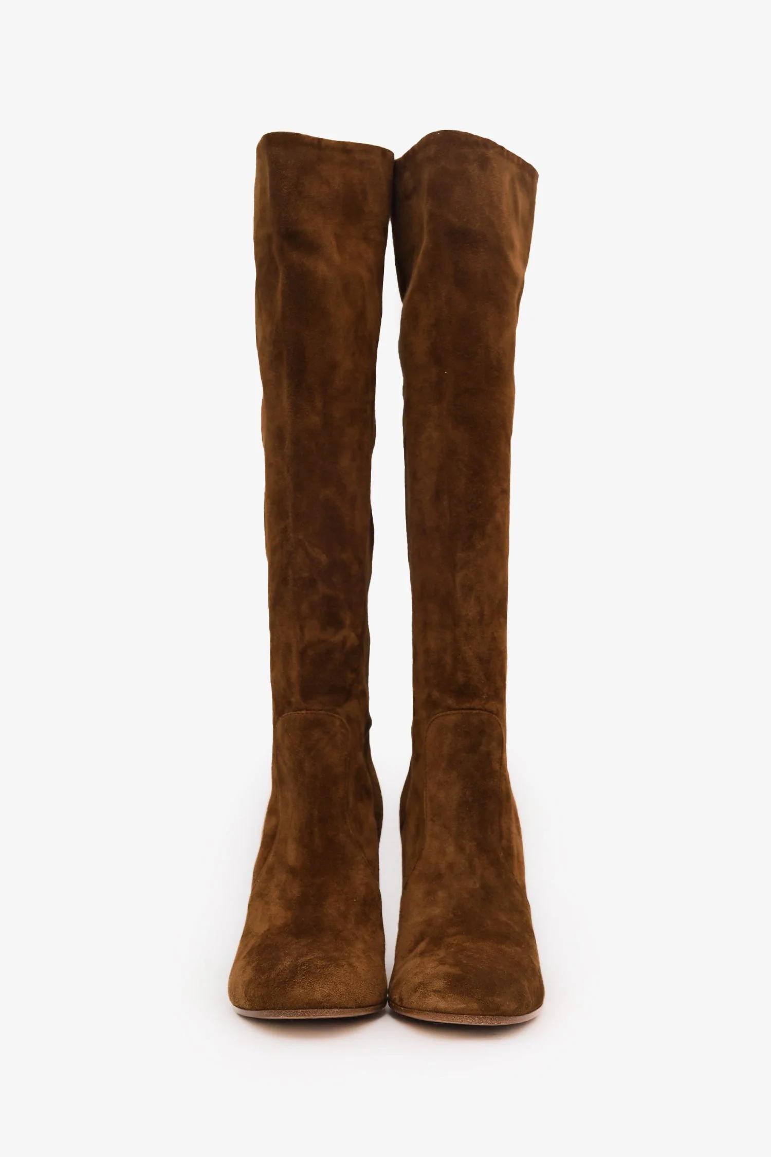 Gianvito Rossi Brown Suede Knee High Boots Size 39 - Image 3
