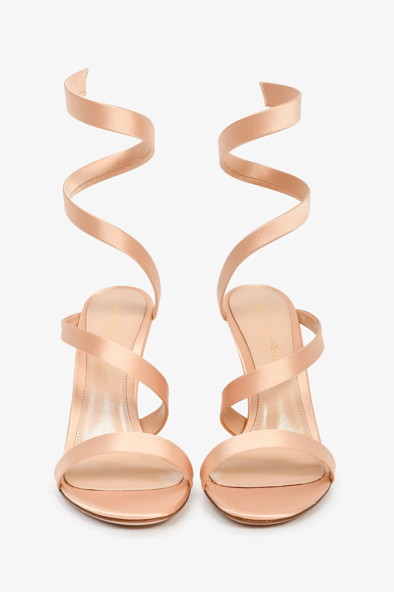 Gianvito Rossi Dusty Metallic Pink Opera Satin Sandals Size 37 - Image 3