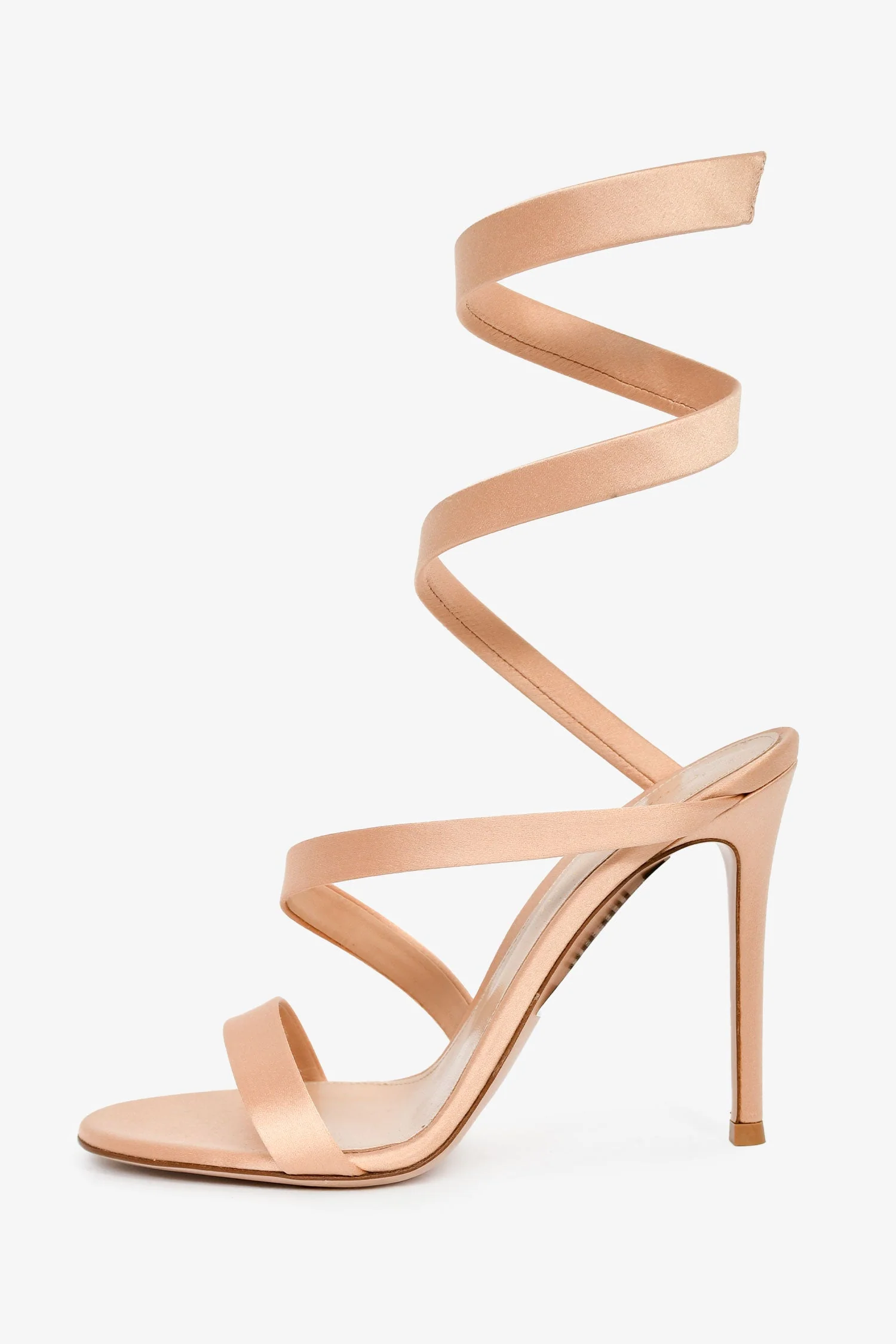 Gianvito Rossi Dusty Metallic Pink Opera Satin Sandals Size 37 - Image 4