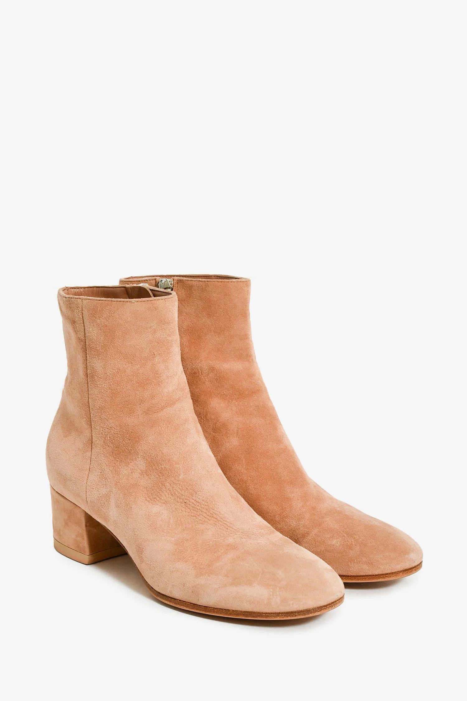 Gianvito Rossi Pink Suede 'Margaux' Ankle Boots Size 36 - Image 2