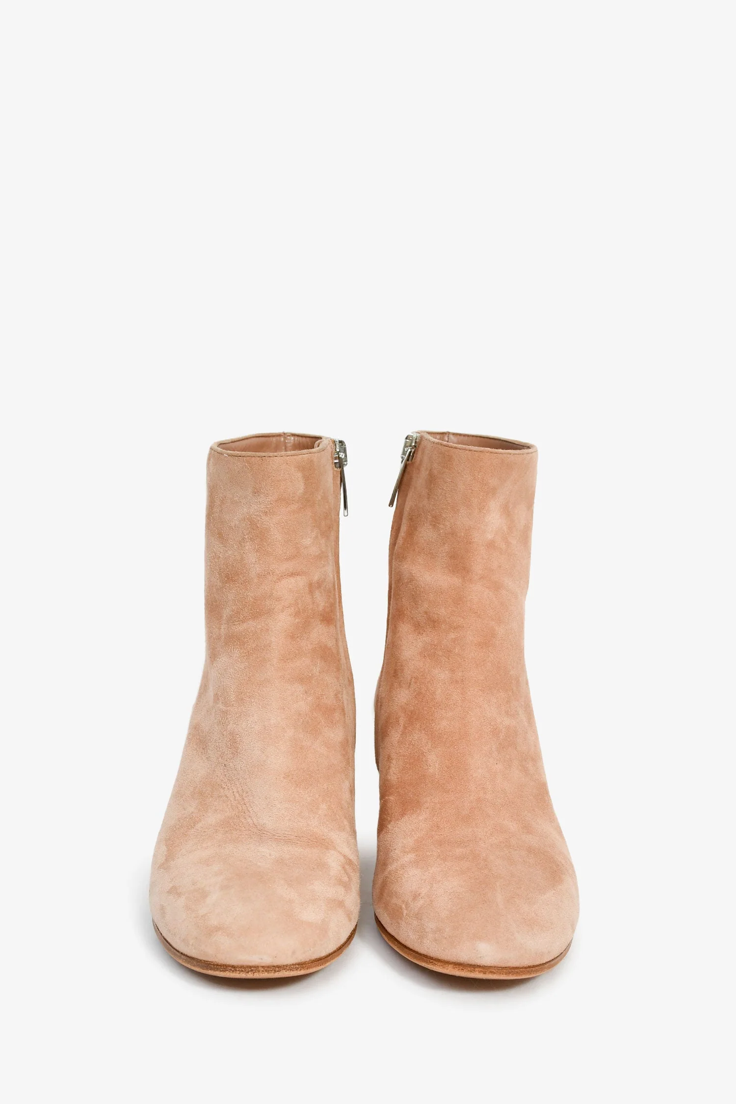 Gianvito Rossi Pink Suede 'Margaux' Ankle Boots Size 36 - Image 3