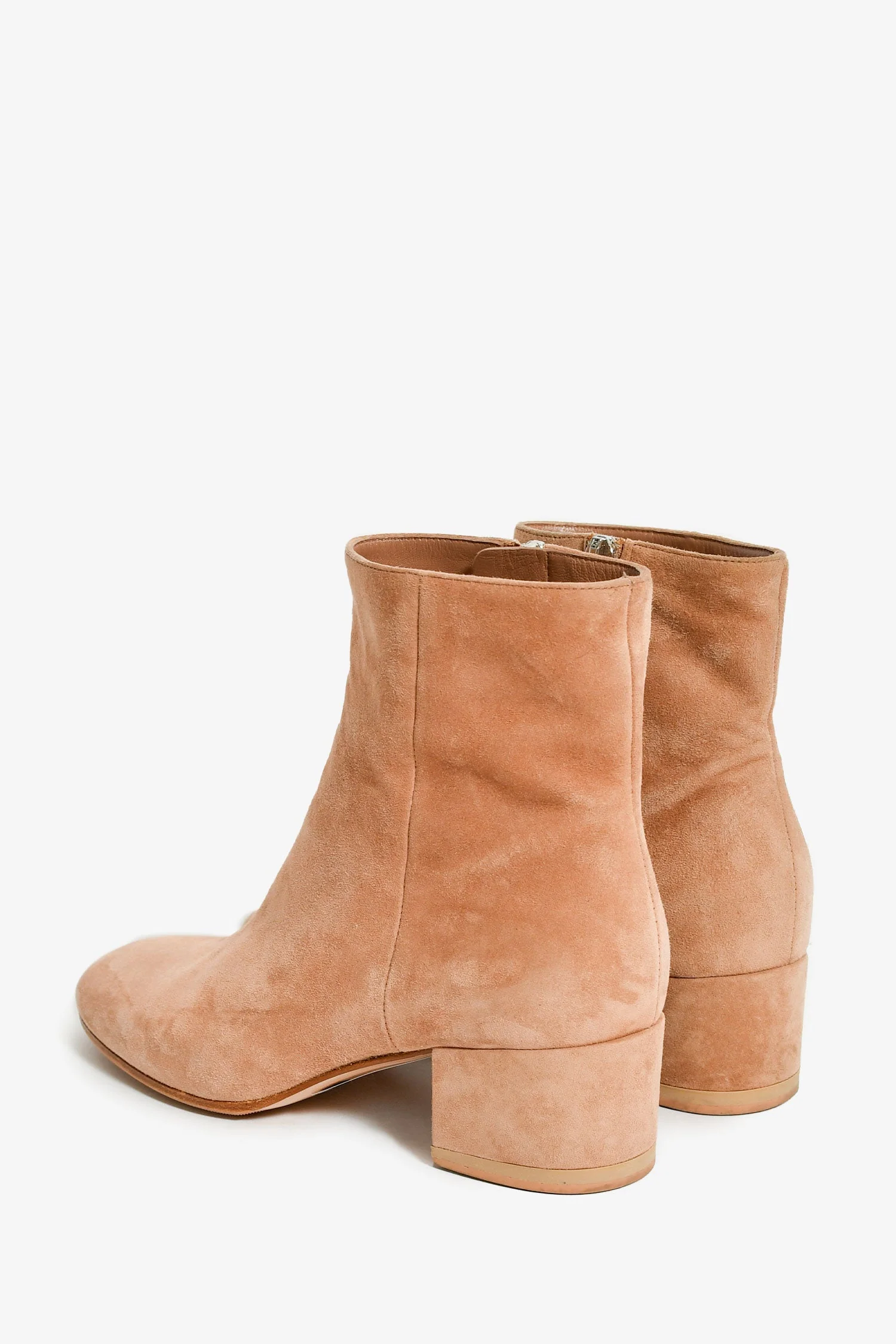 Gianvito Rossi Pink Suede 'Margaux' Ankle Boots Size 36 - Image 4